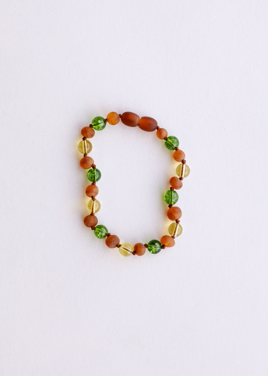 Raw Cognac Baltic Amber + Citrine + Peridot || Bracelet