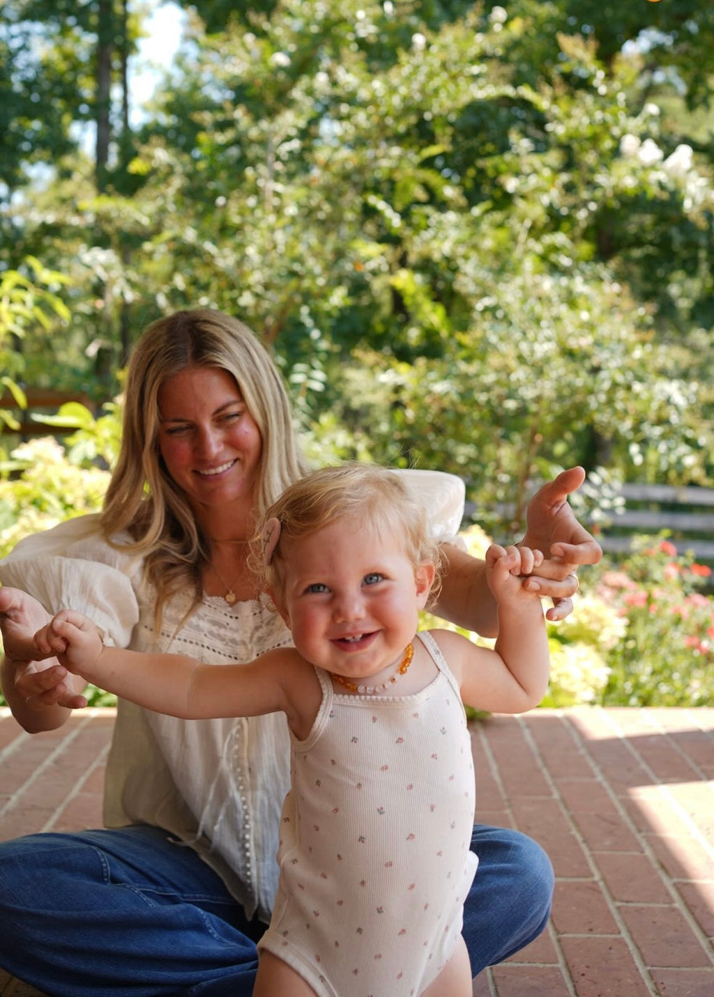 Raw Honey Baltic Amber + Rose Quartz || Necklace