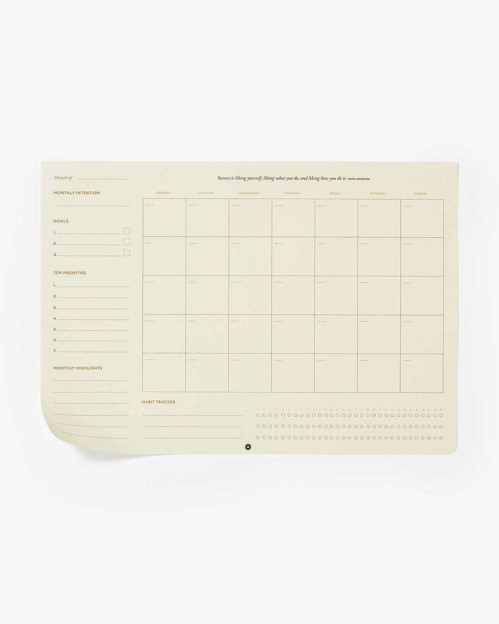 Productivity Monthly Desk Pad
