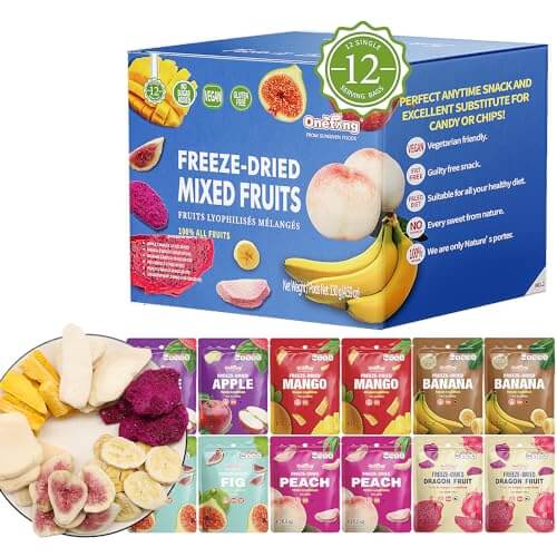 ONETANG Freeze-Dried Mixed Fruit - 12 Single-Serve Healthy Snacks
