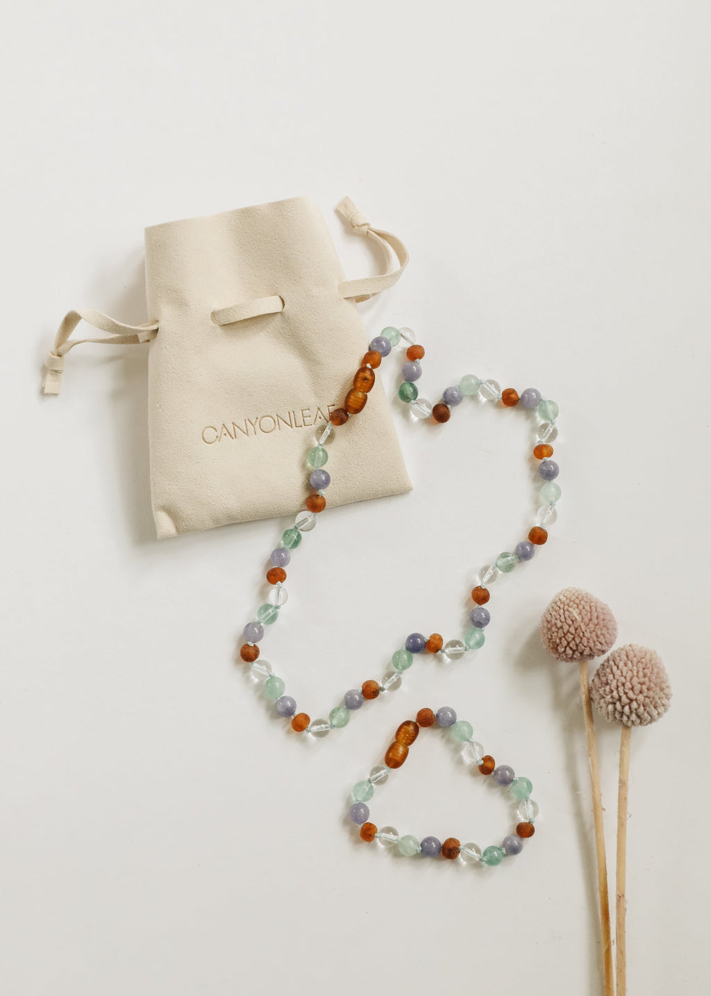 Baltic Sea Amber + Natural Gemstone || Beaded Necklace