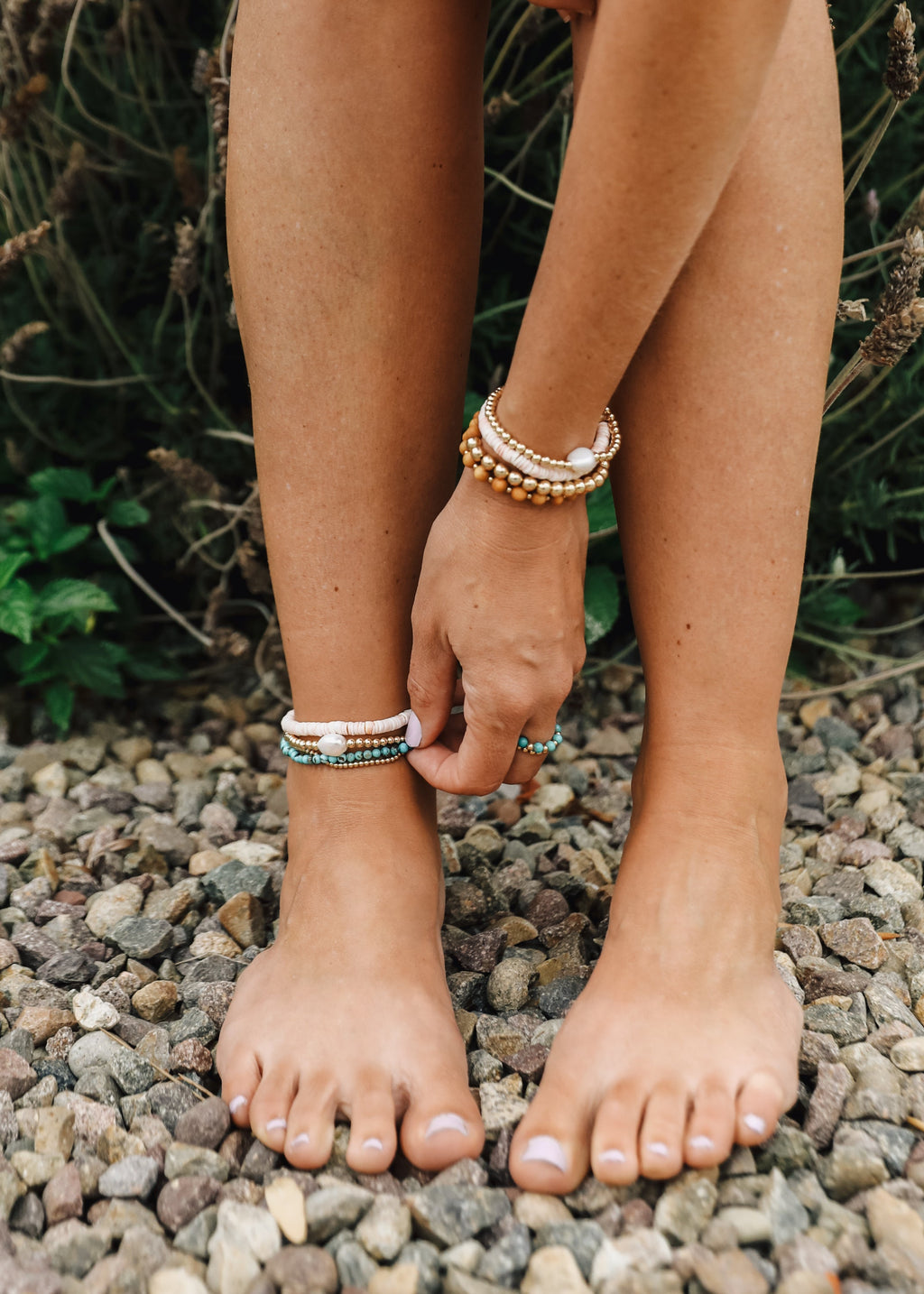 Pure Sea Shell + 14k Gold Filled || Stretch Anklet or Bracelet