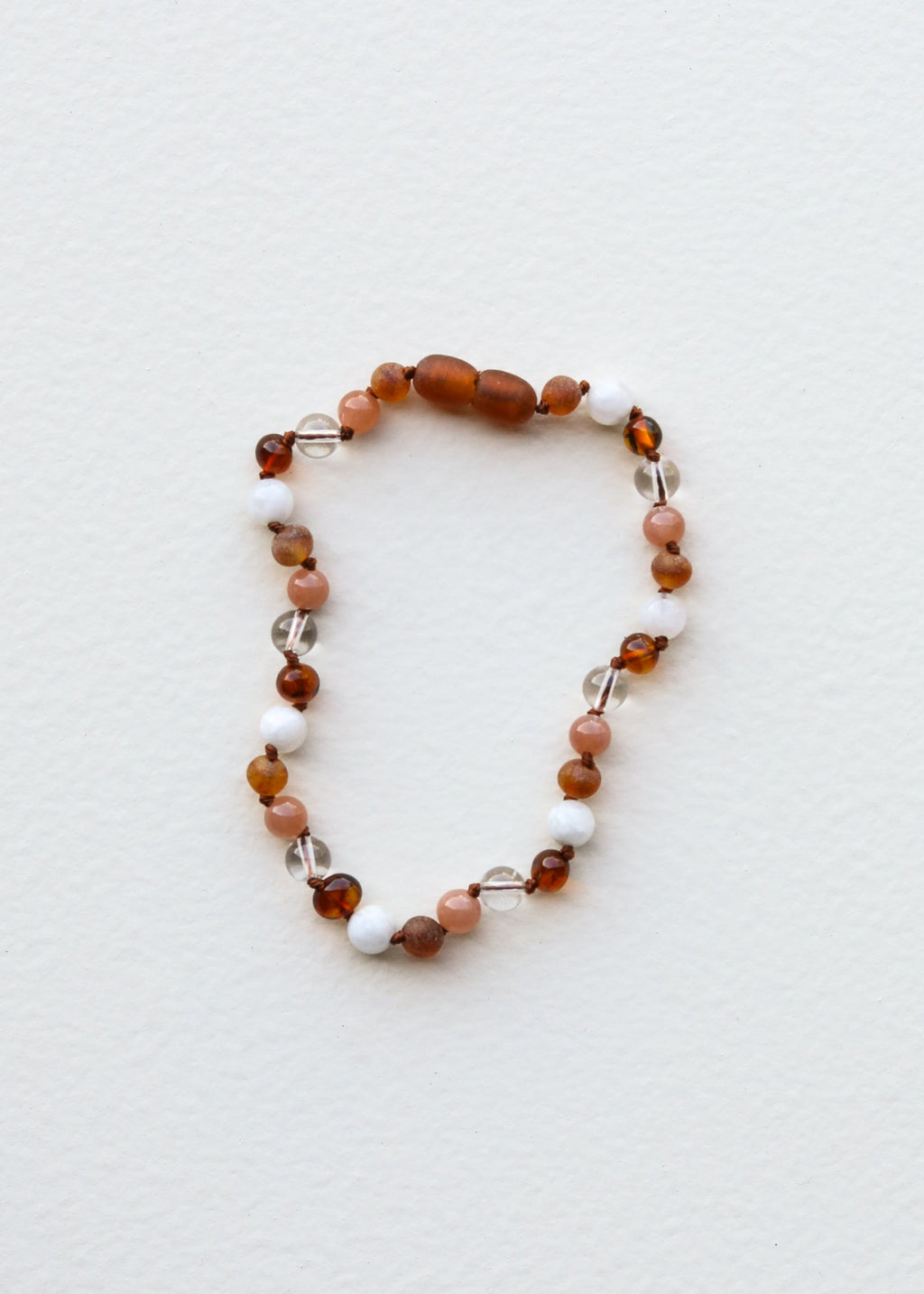 Baltic Sea Amber || Sunstone + Moonstone || Natural Gemstone Anklet or Bracelet