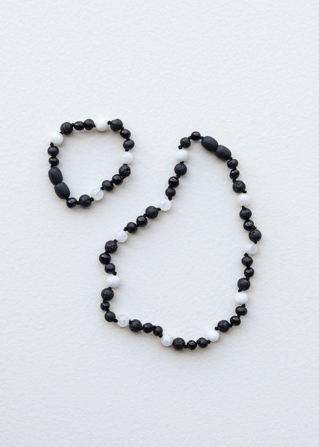 Raw Black Baltic Amber + Moonstone || Anklet or Bracelet