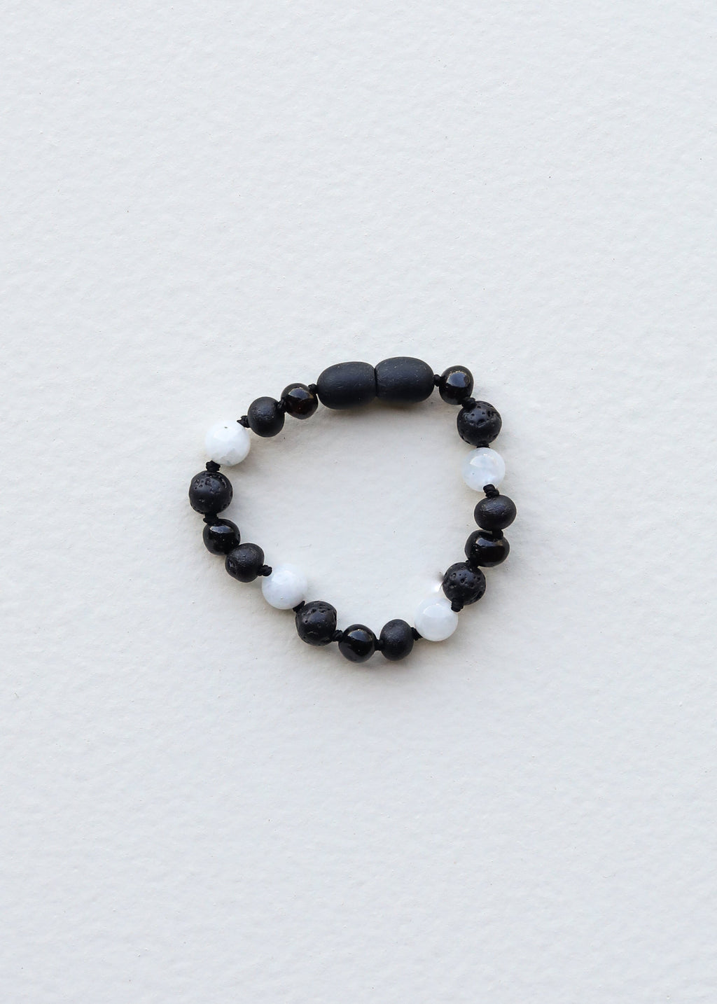 Raw Black Baltic Amber + Moonstone || Anklet or Bracelet