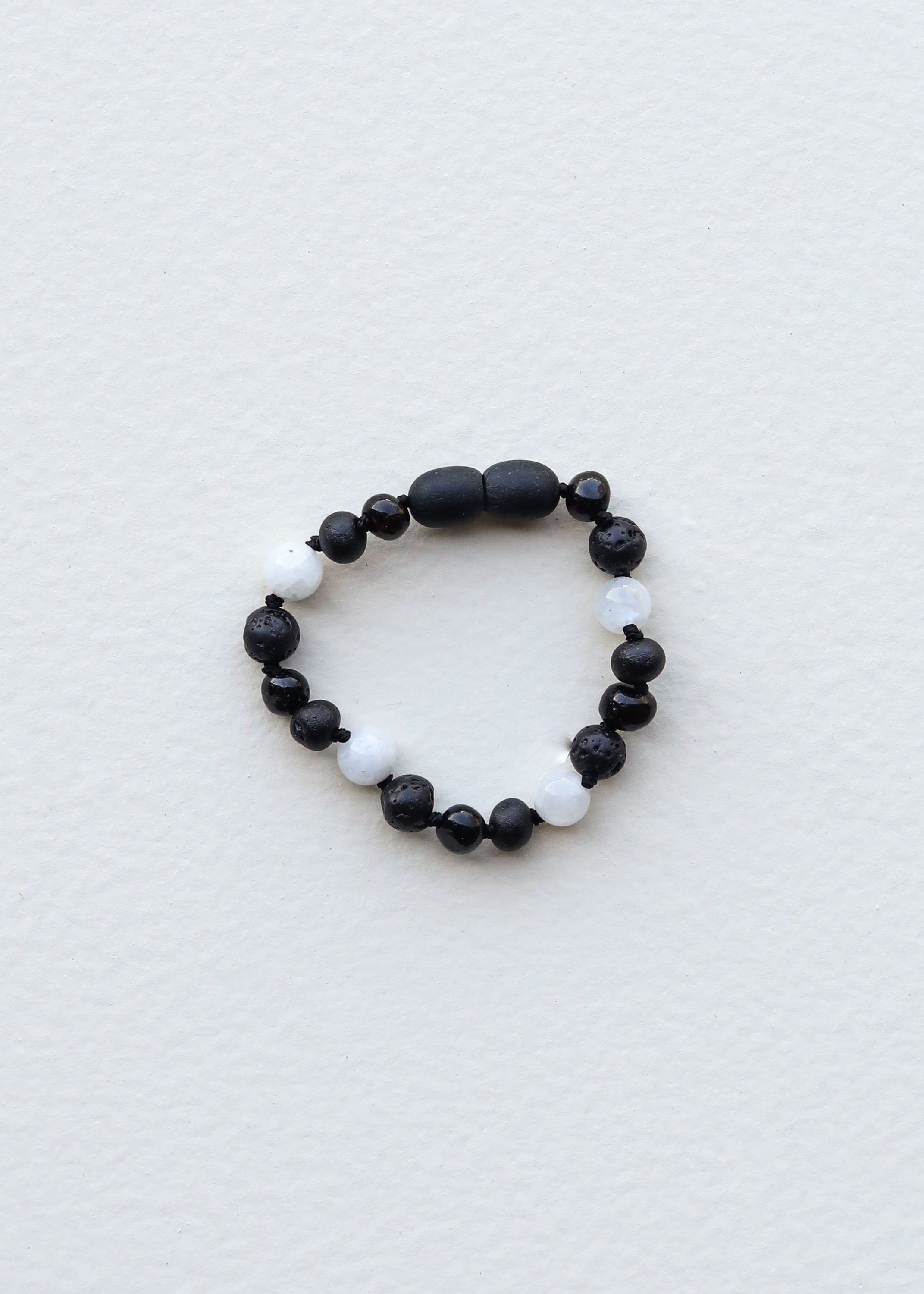 Raw Black Baltic Amber + Moonstone || Anklet or Bracelet