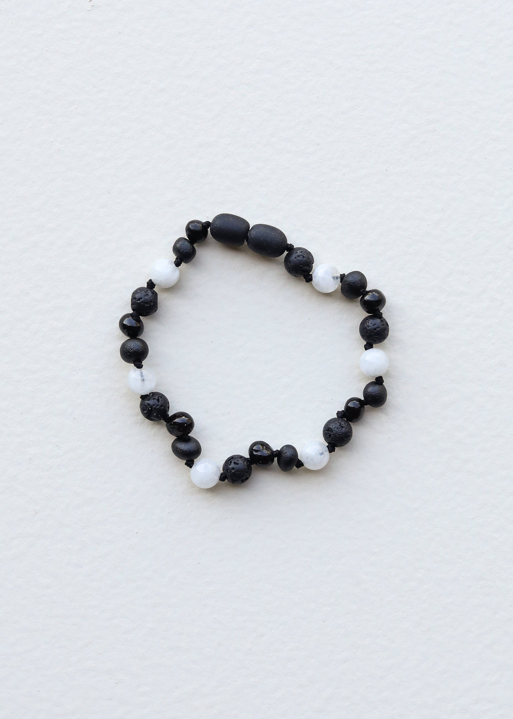 Raw Black Baltic Amber + Moonstone || Anklet or Bracelet
