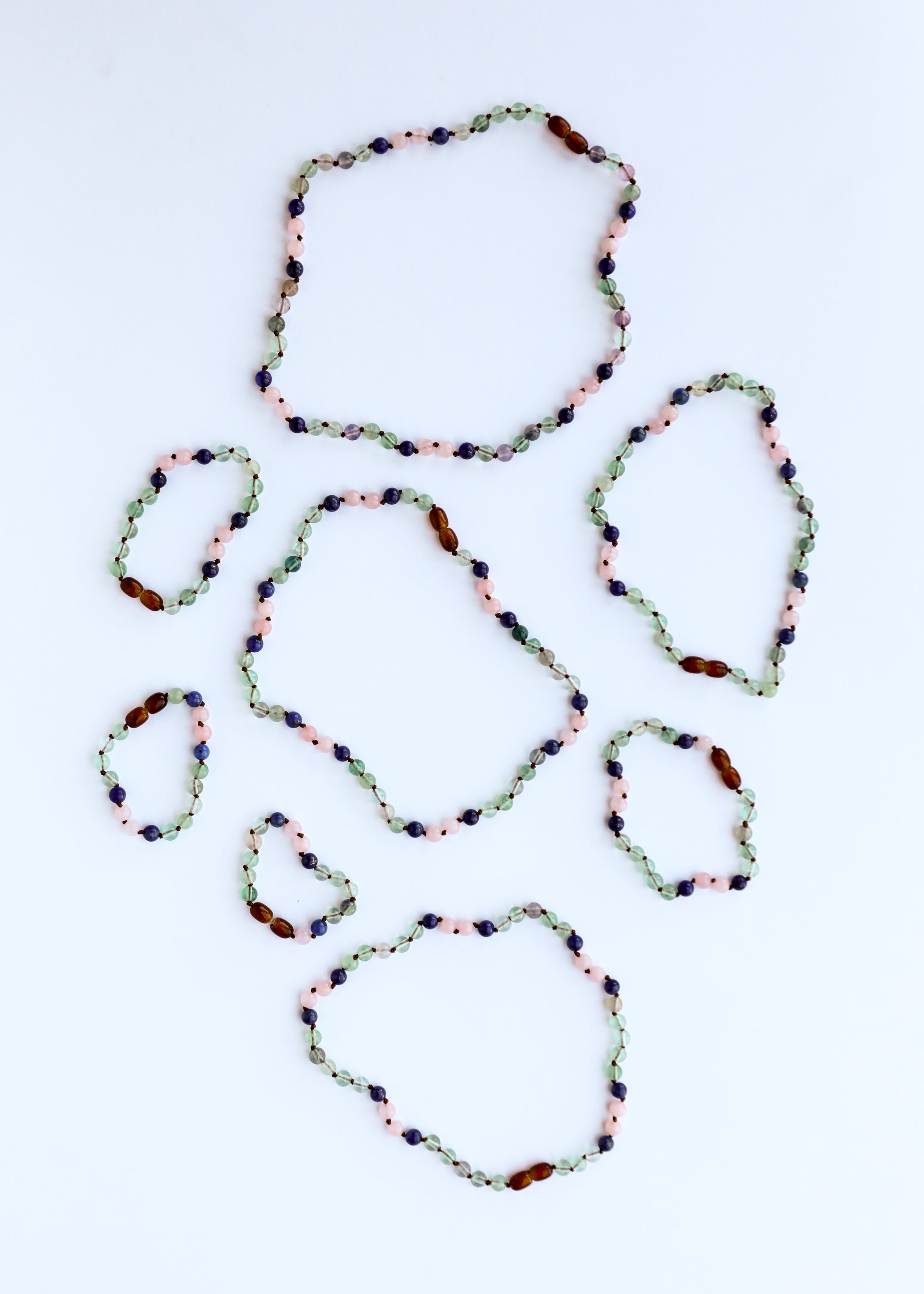 Fluorite + Lapis Lazuli + Rose Quartz || Gemstone Anklet or Bracelet