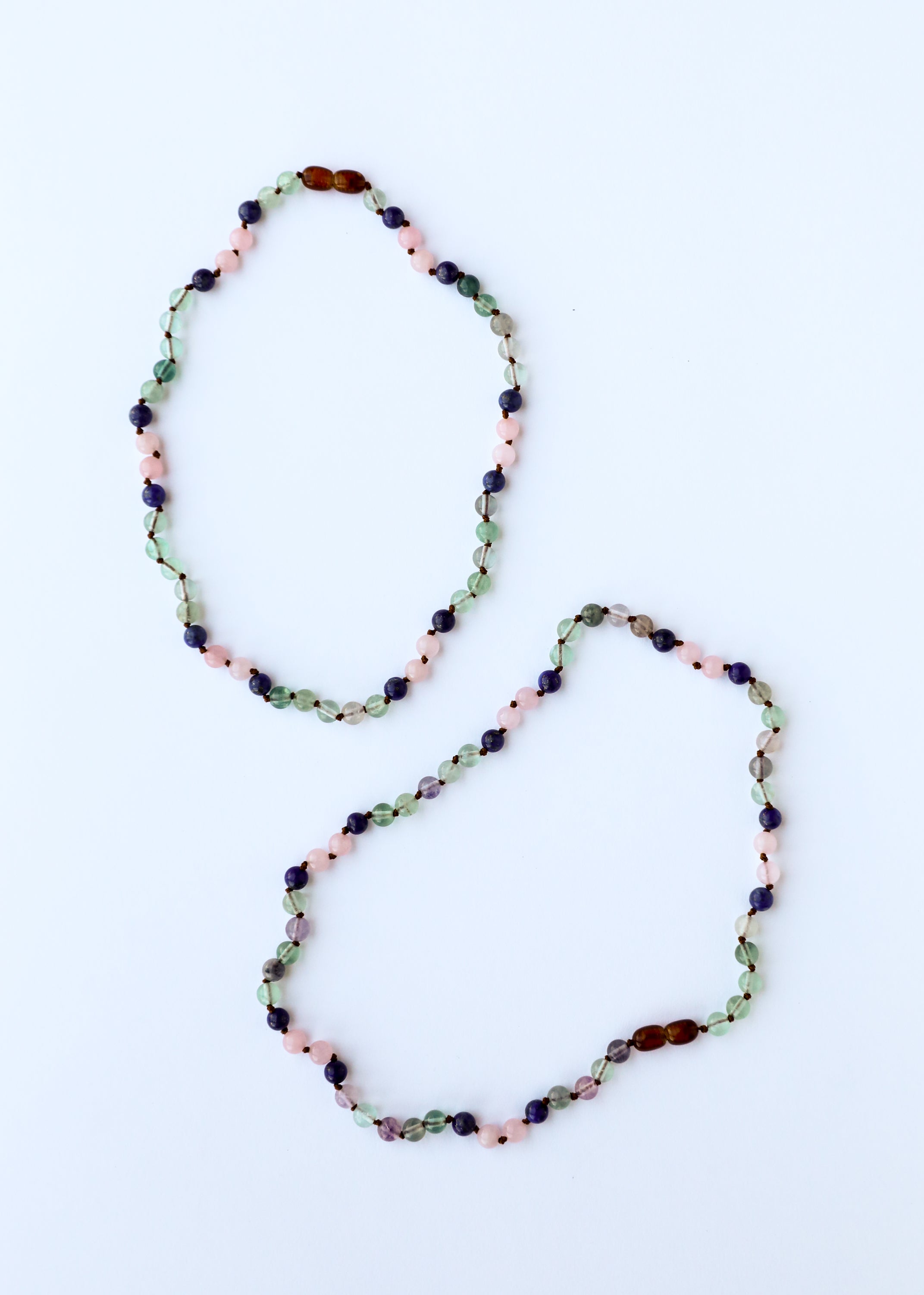 Fluorite + Lapis Lazuli + Rose Quartz || Gemstone Necklace