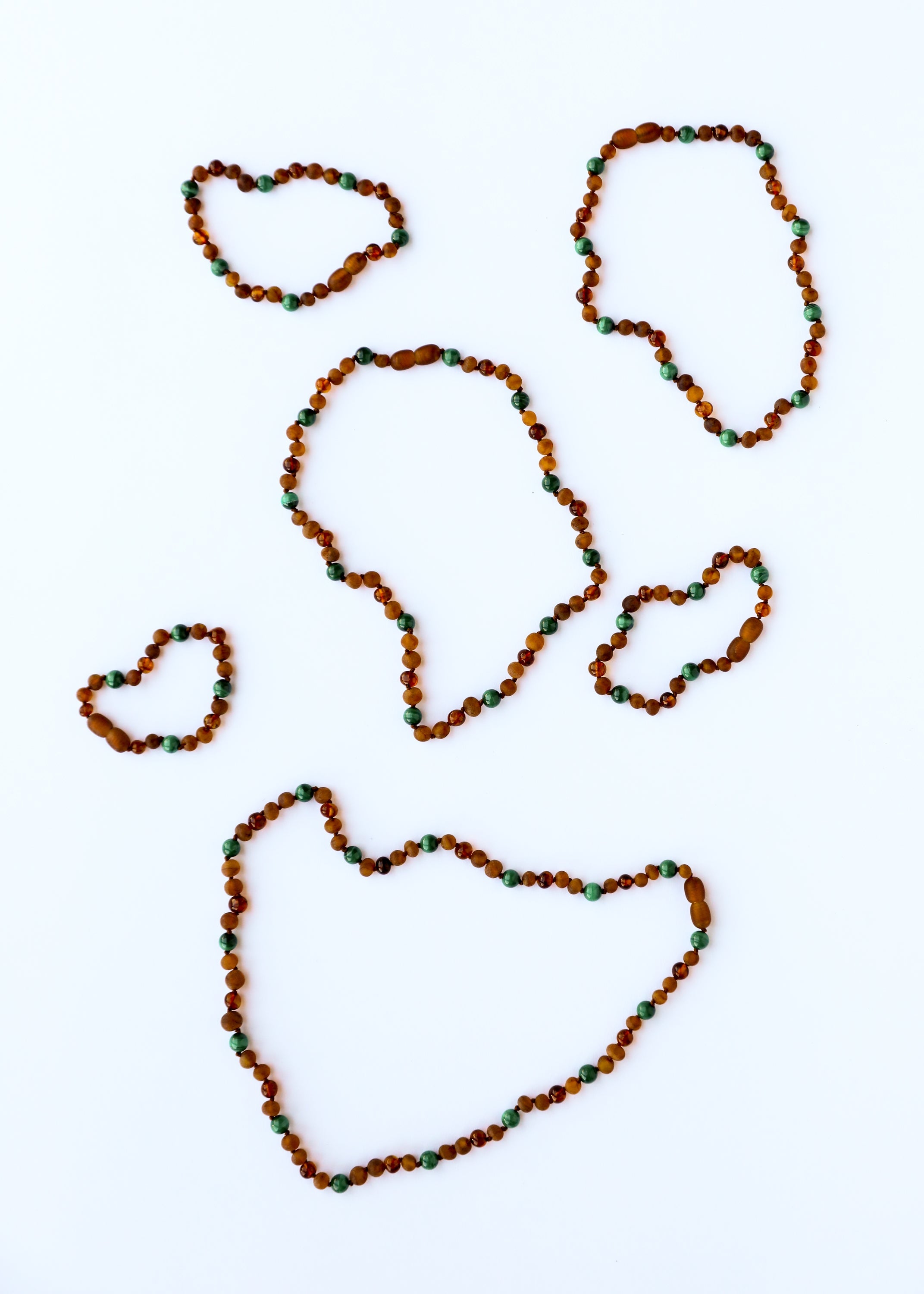 Baltic Sea Amber + Malachite Halo|| Necklace