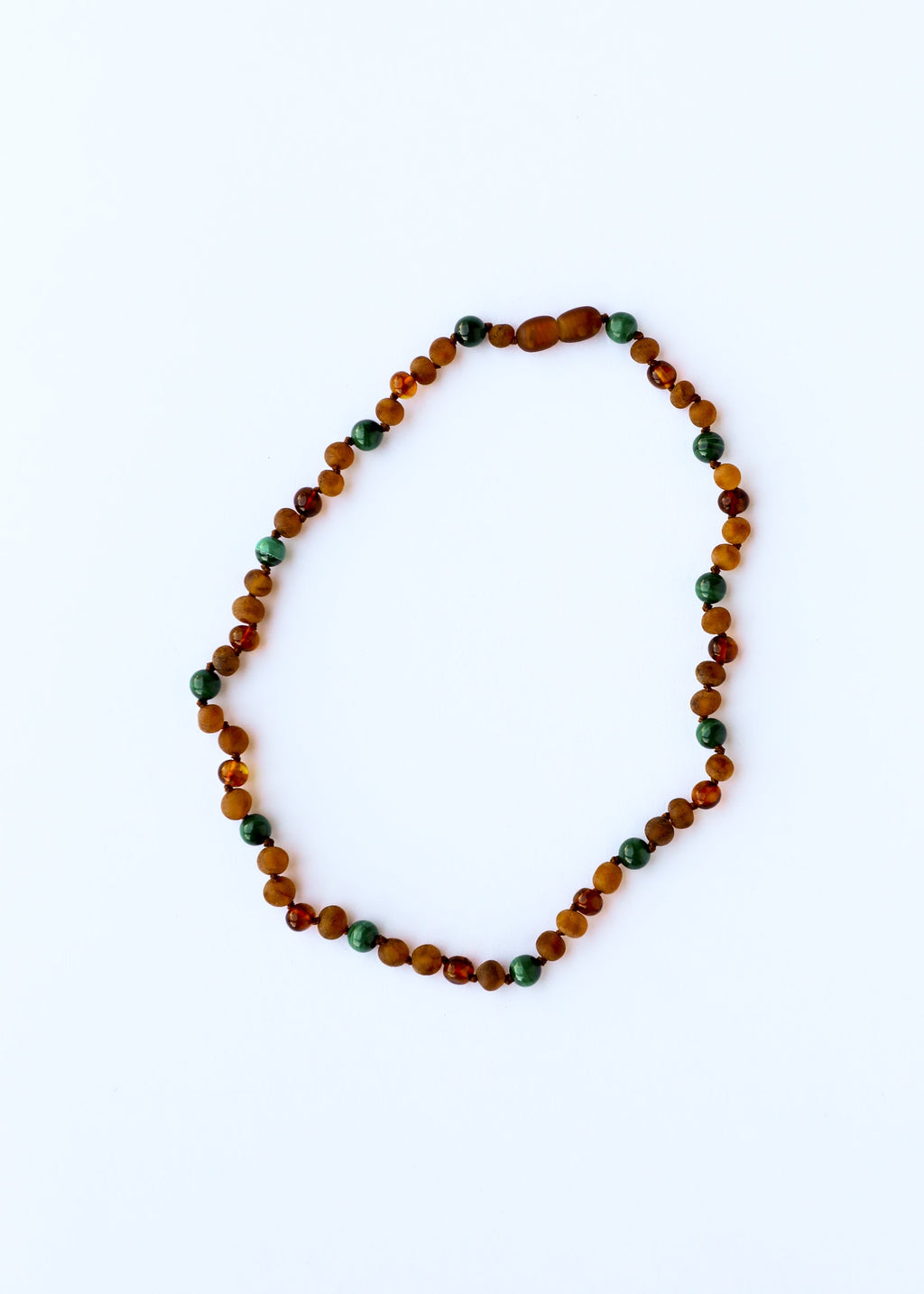Baltic Sea Amber + Malachite Halo|| Necklace