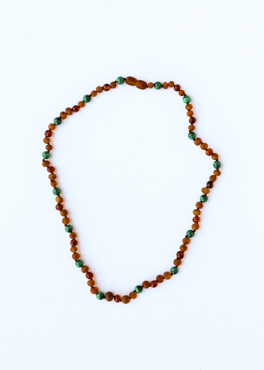 Baltic Sea Amber + Malachite Halo|| Necklace