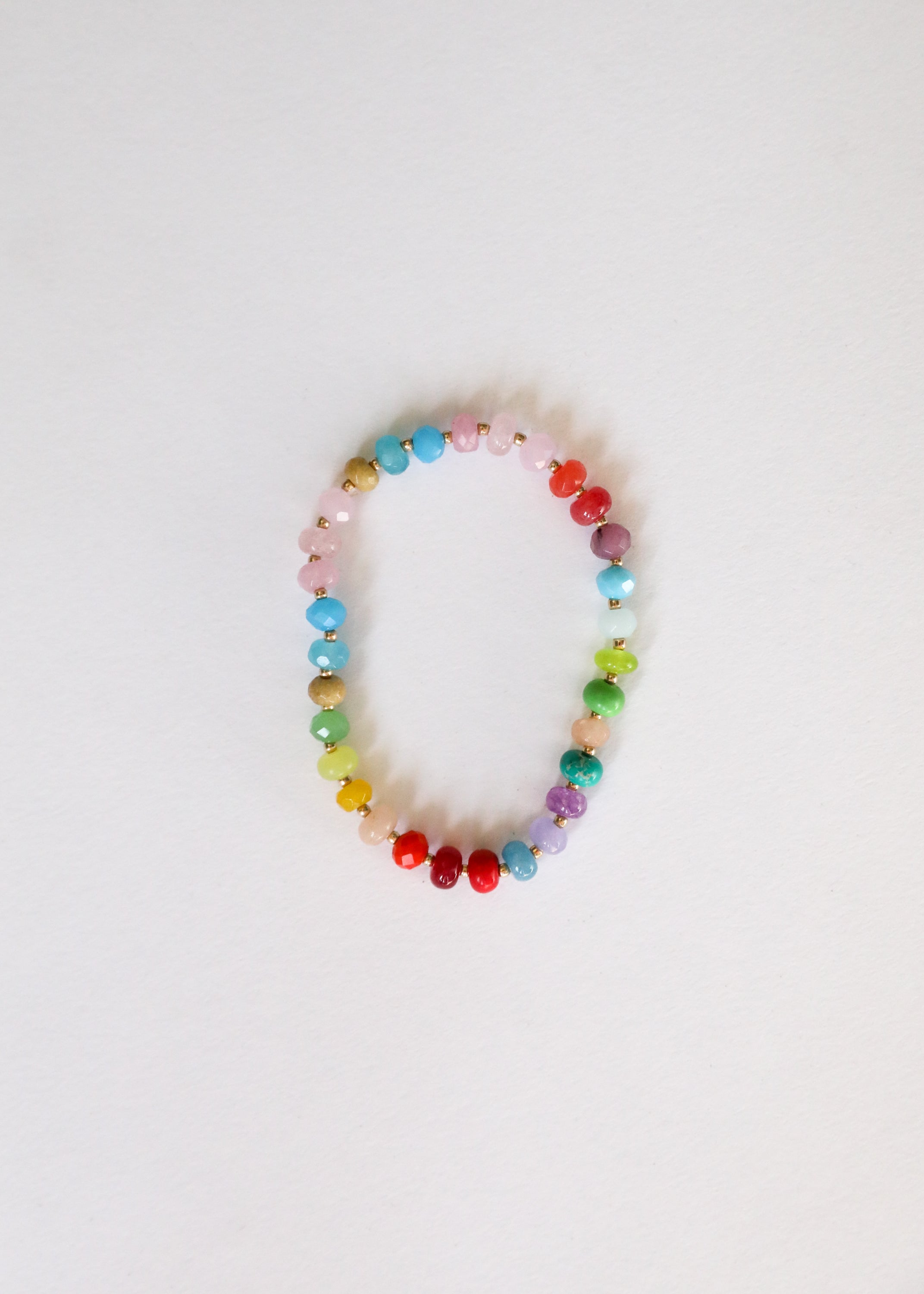 Natural Gemstone Bracelet + 14k Gold Filled Toggle : Skyline