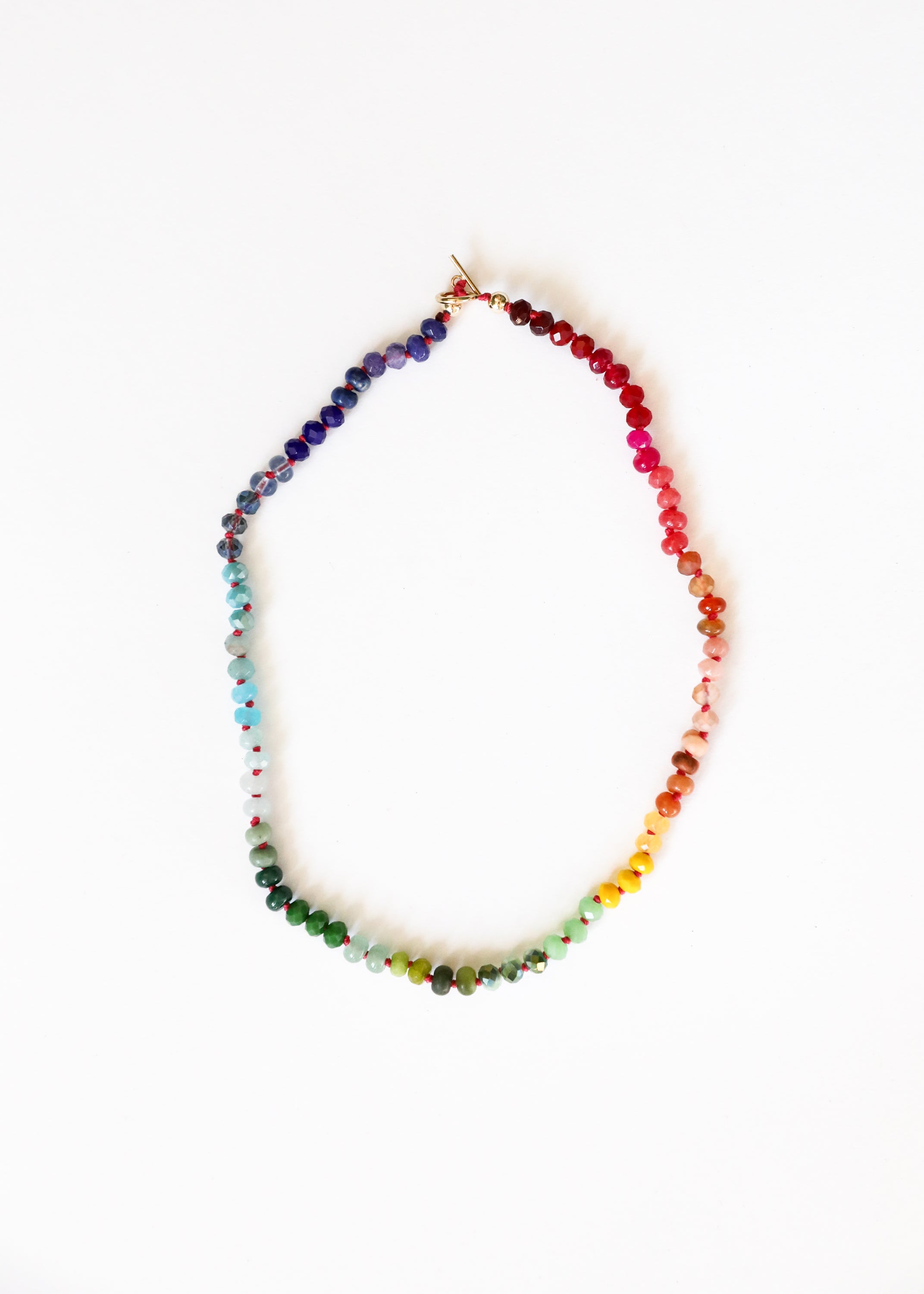 Natural Gemstone Necklace + 14k Gold Filled Toggle : Key West