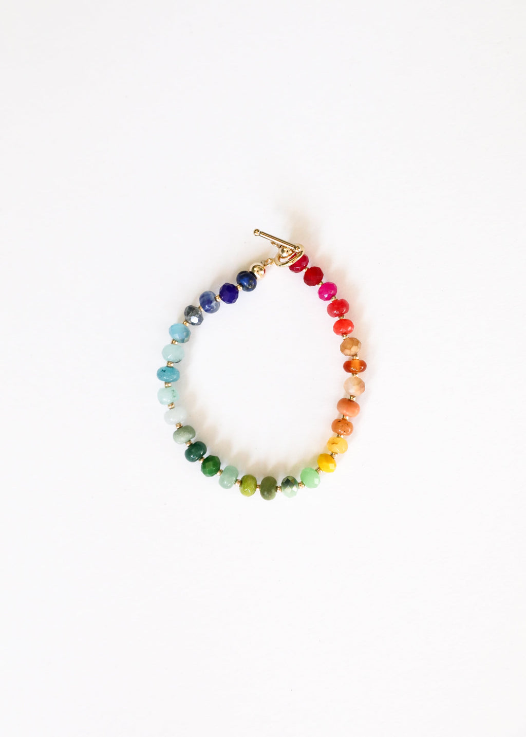 Natural Gemstone Bracelet + 14k Gold Filled Toggle : Key West
