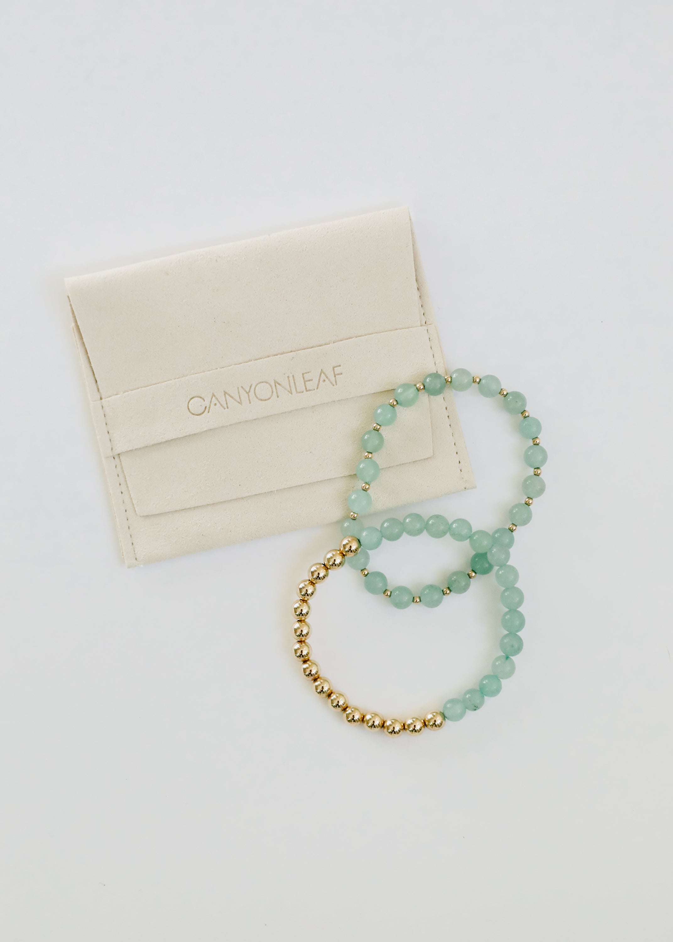 Aventurine Gemstone + 14K Gold Filled || Beaded Stretch Bracelets