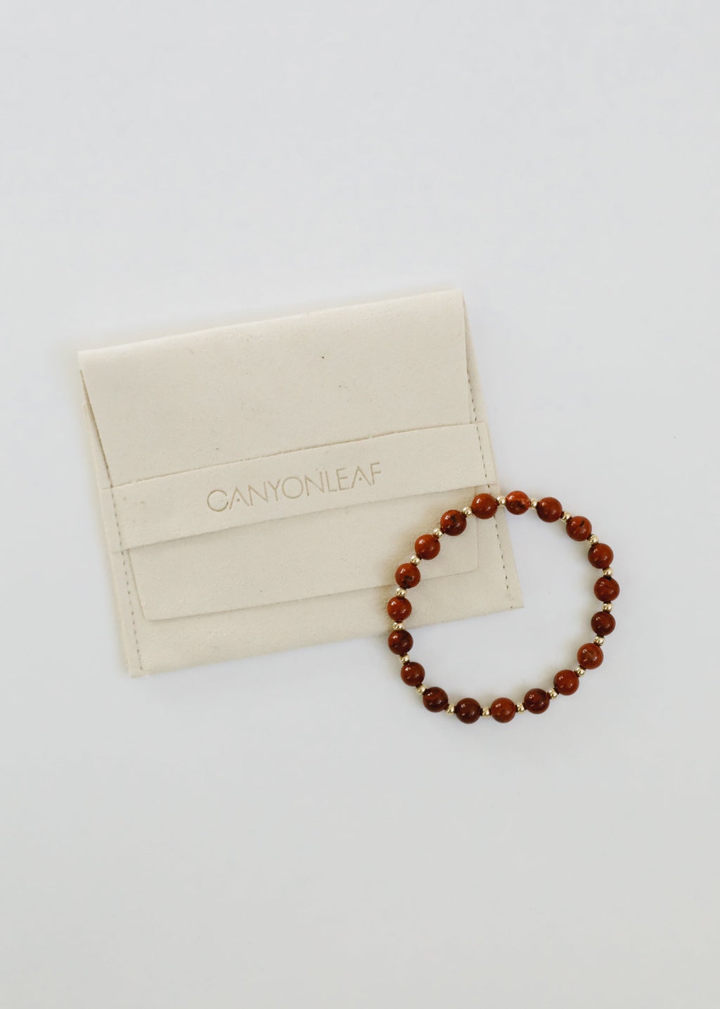 Red Jasper : 14k Gold Filled Sun + Moon || Stretch Bracelets