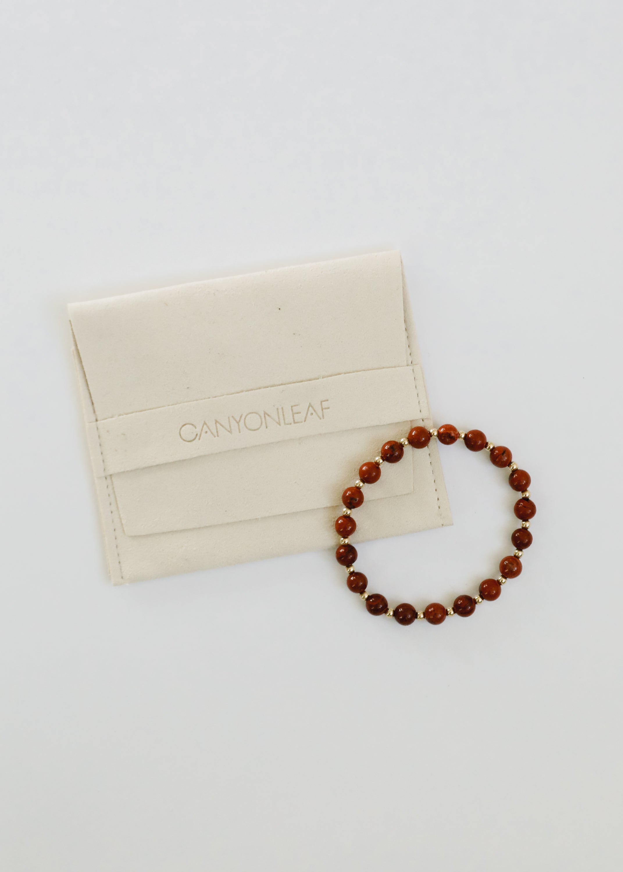 Red Jasper : 14k Gold Filled Sun + Moon || Stretch Bracelets