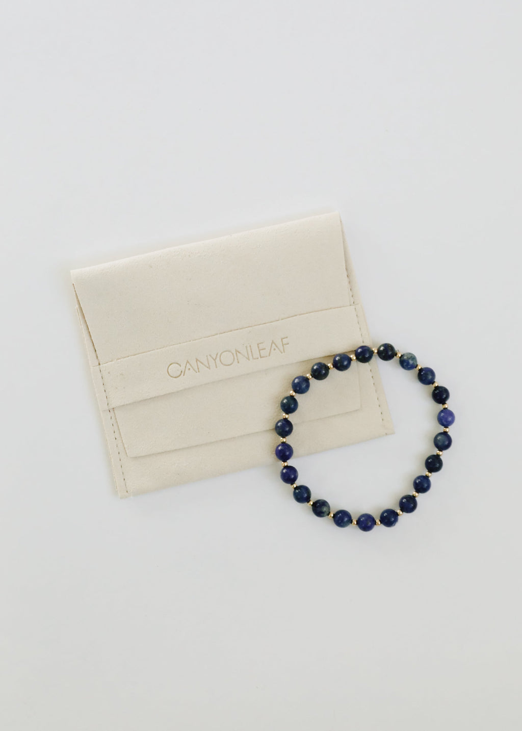 Lapis Lazuli : 14k Gold Filled Beaded Sun + Moon || Stretch Bracelets