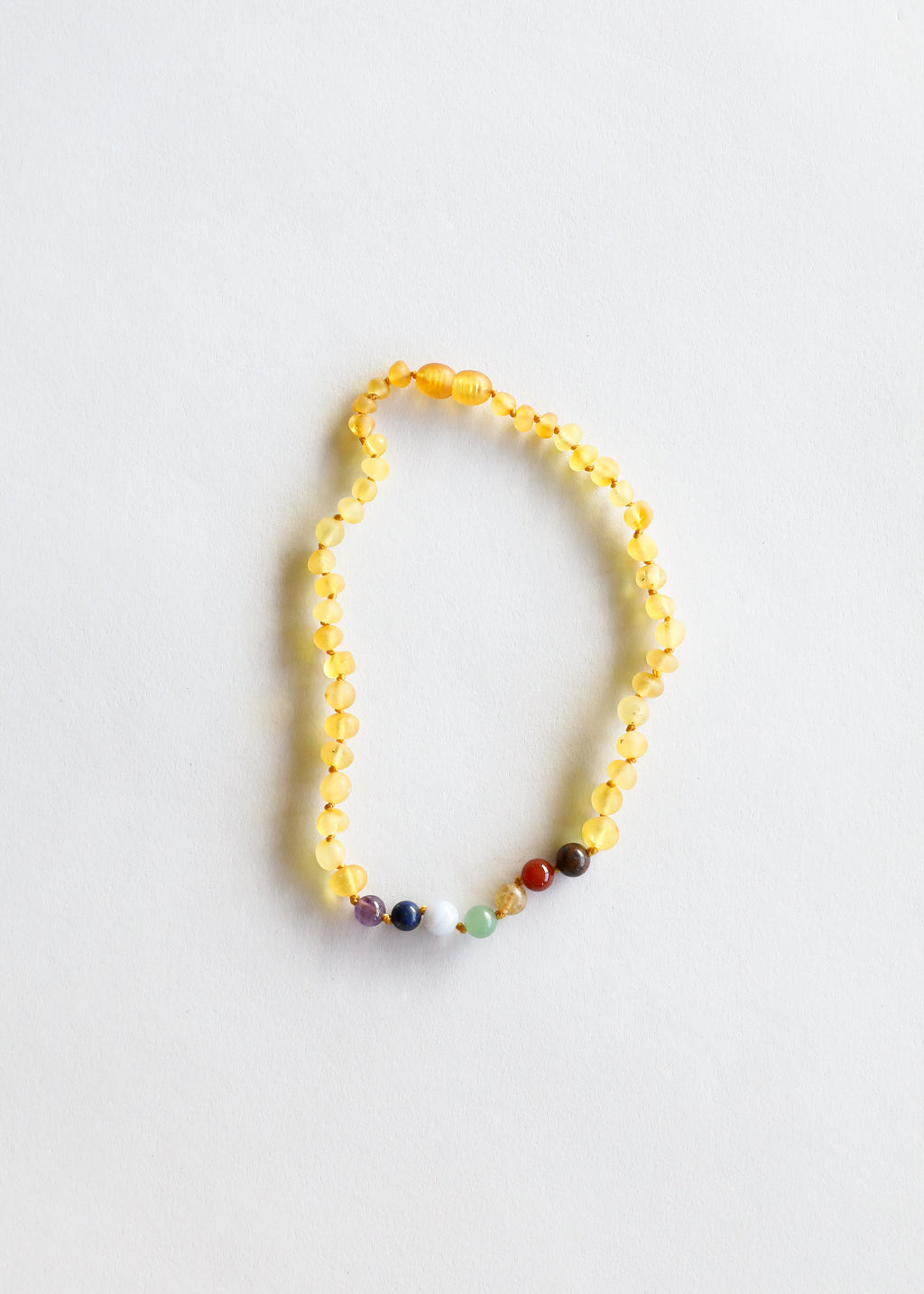 Raw Honey Baltic Amber + CHAKRA Crystals || Necklace