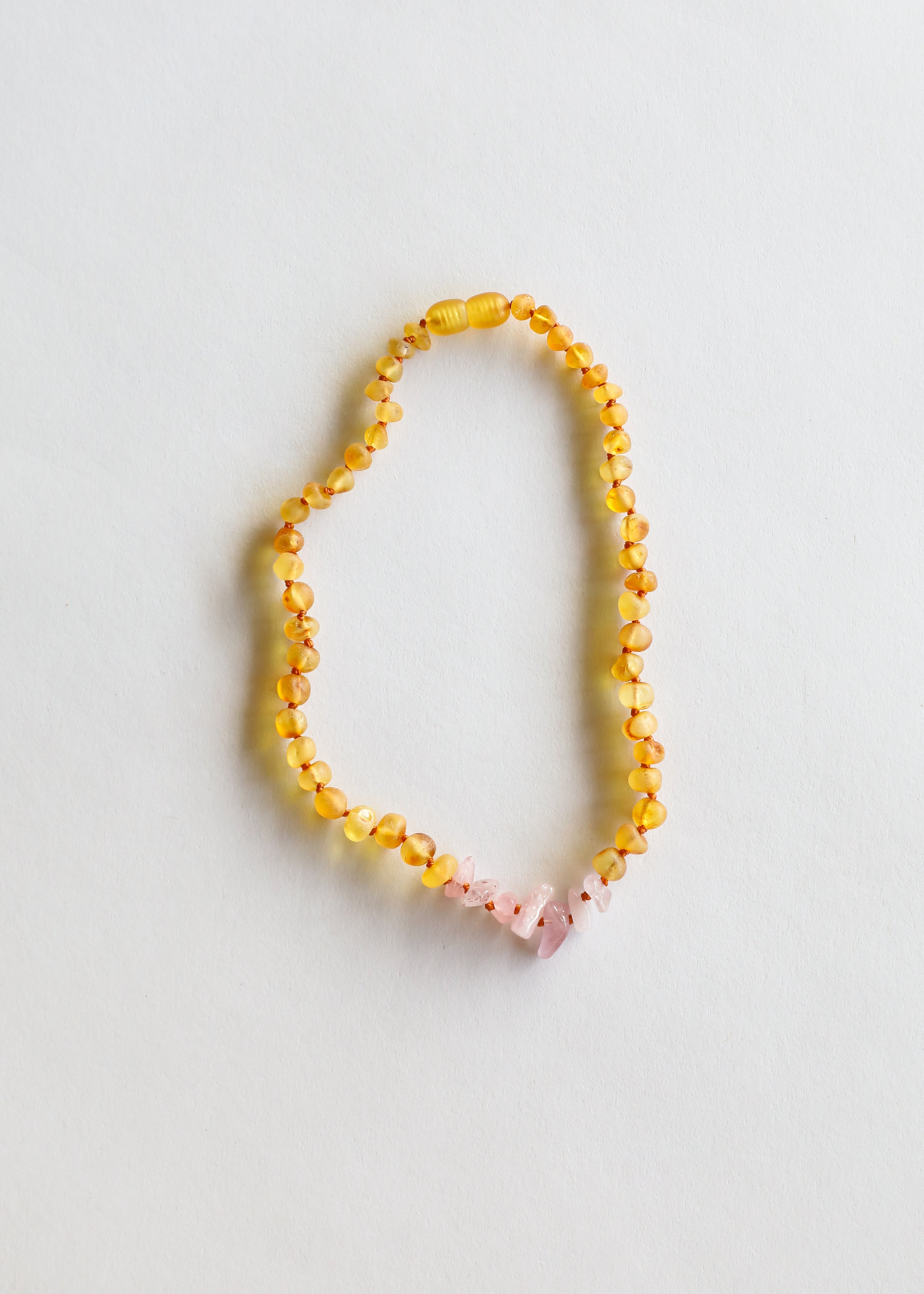Raw Honey Baltic Amber + Raw Rose Quartz || Kids Set