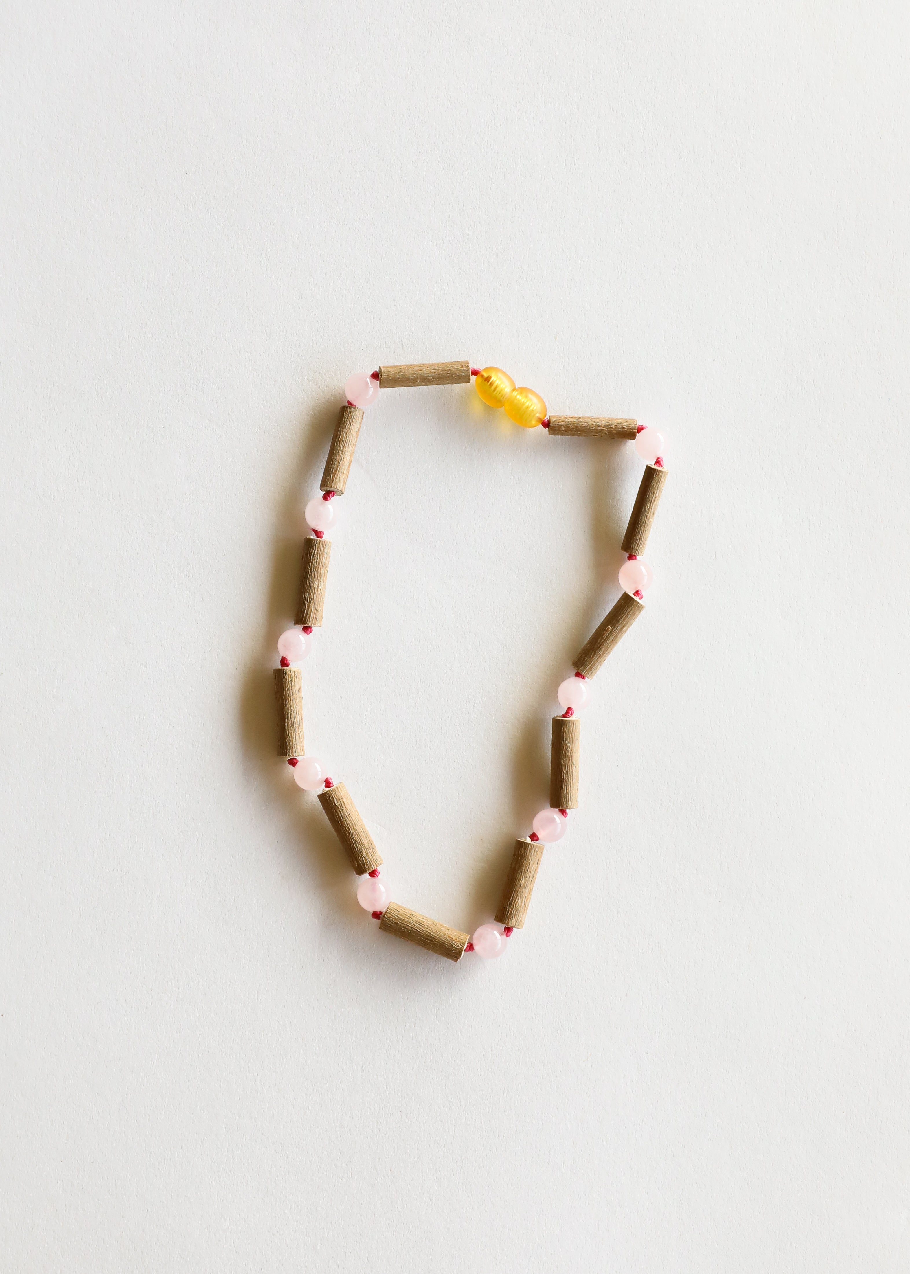 Hazelwood + Rose Quartz || Beaded Necklace