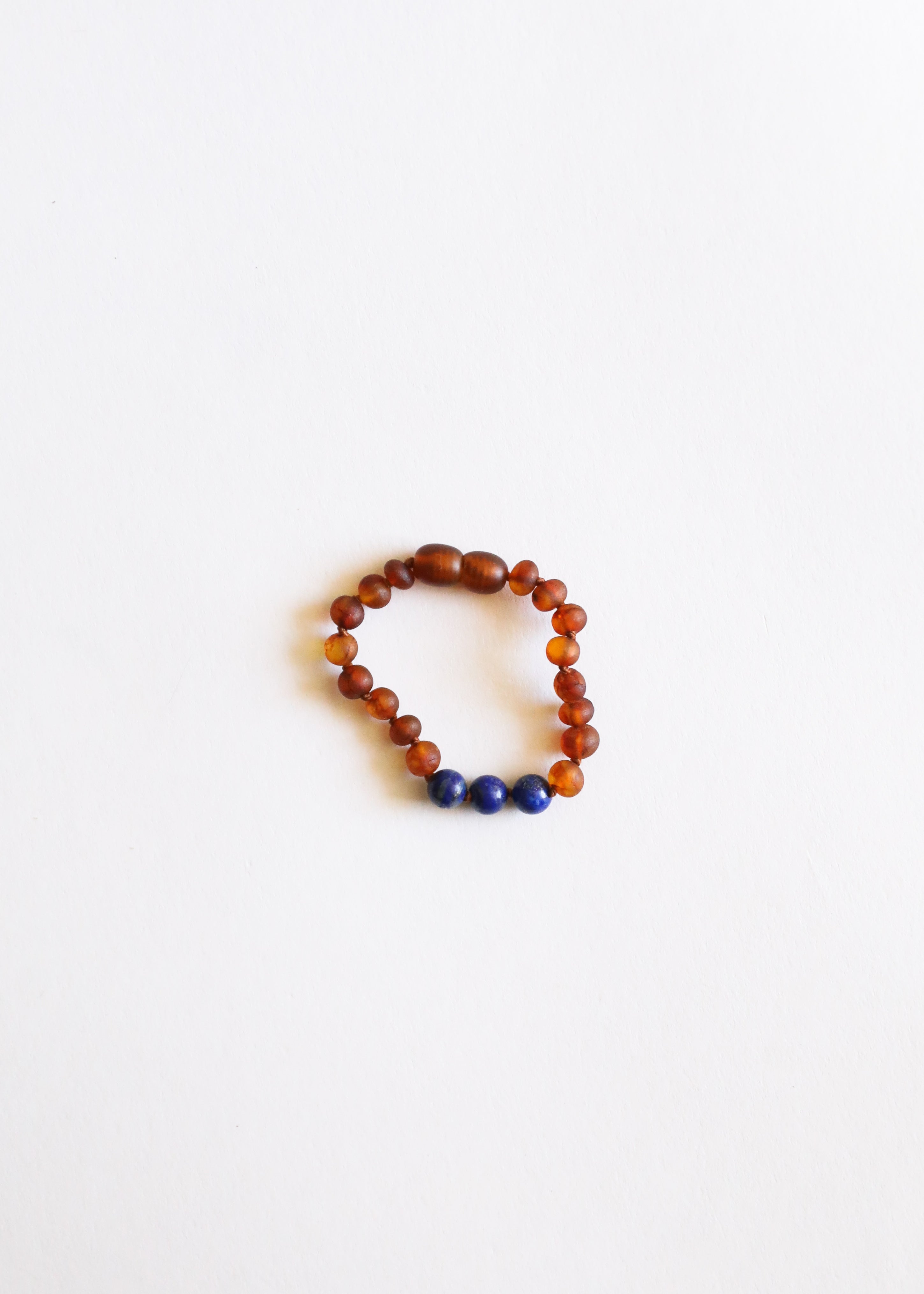 Raw Cognac Baltic Amber + Lapis Lazuli || Anklet or Bracelet