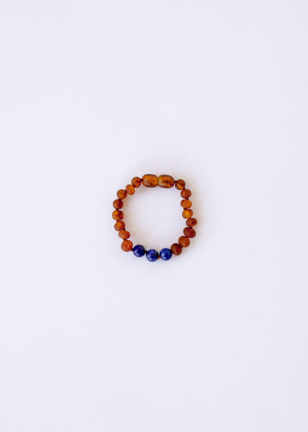 Raw Cognac Baltic Amber + Lapis Lazuli || Halo Necklace || Kids Set