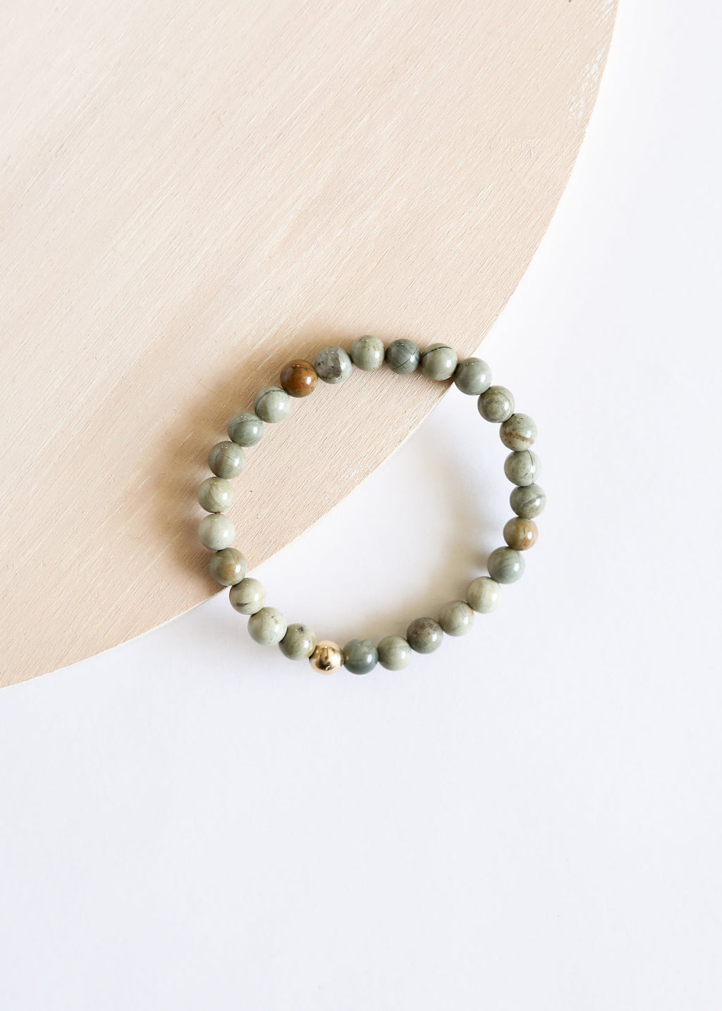 Silver Leaf Jasper + 14k Gold Filled || Adult Bracelet