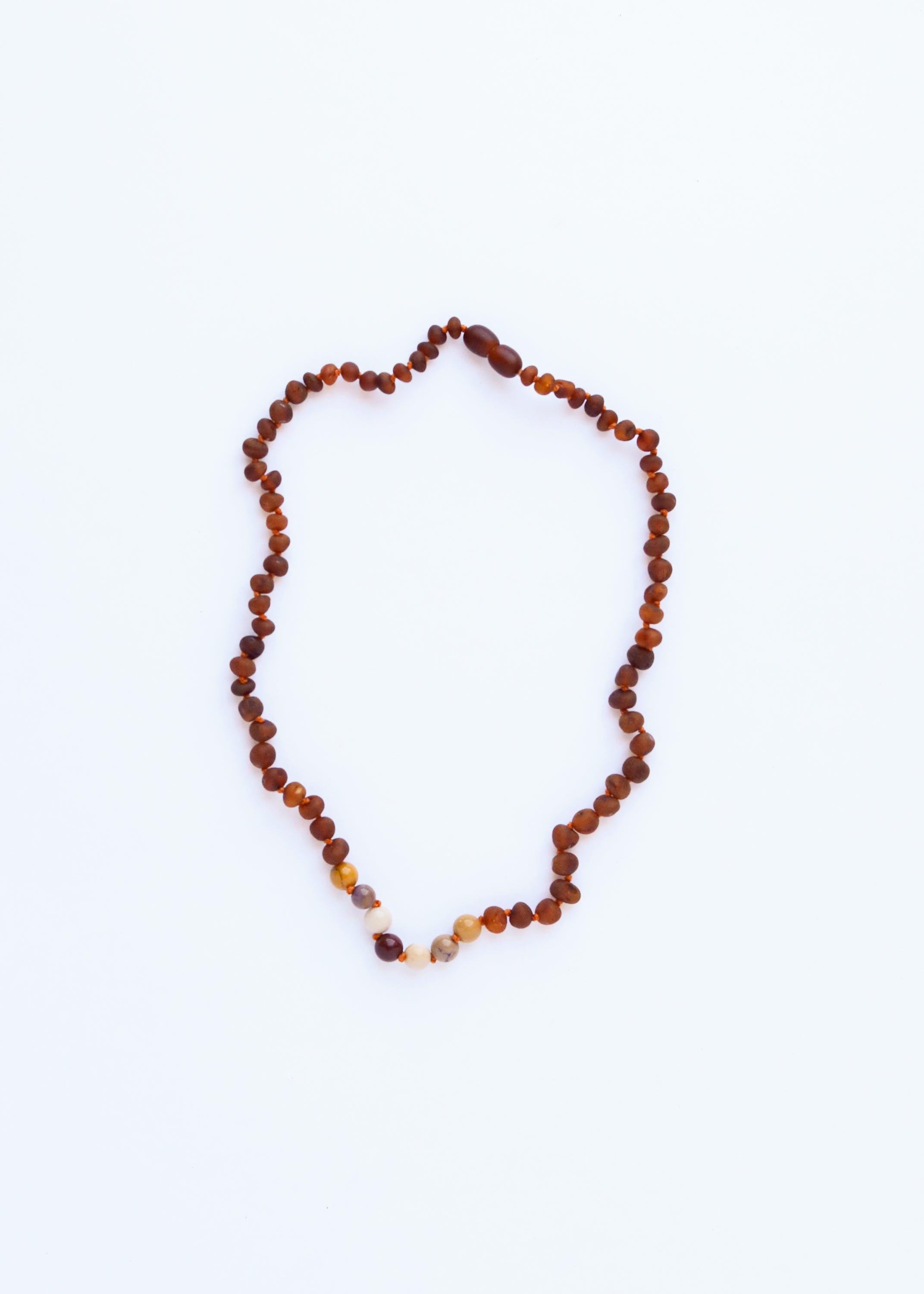 Raw Cognac Baltic Amber + Mookaite Jasper || Necklace
