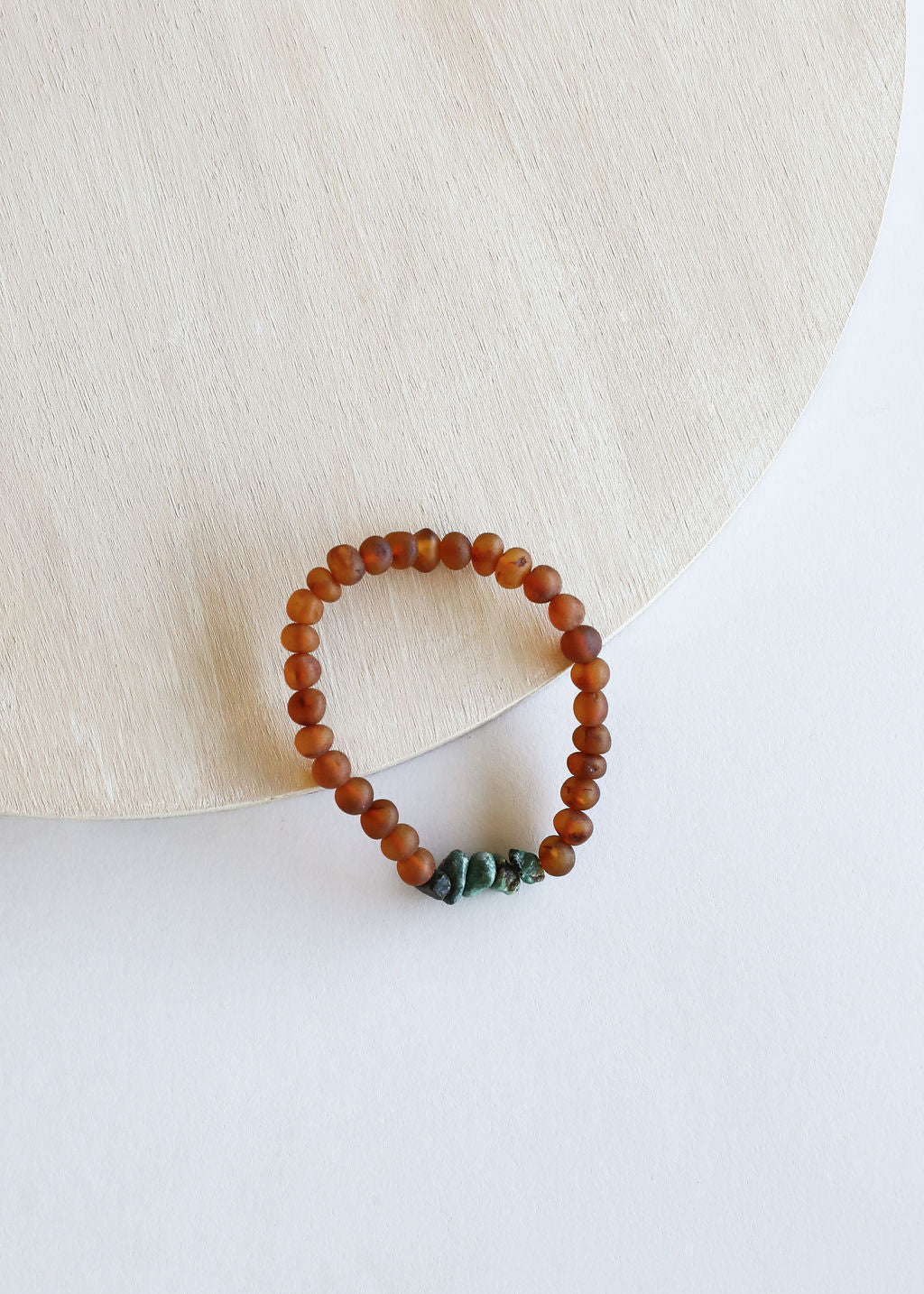 Raw Cognac Baltic Amber + Raw Turquoise Jasper || Adult Bracelet