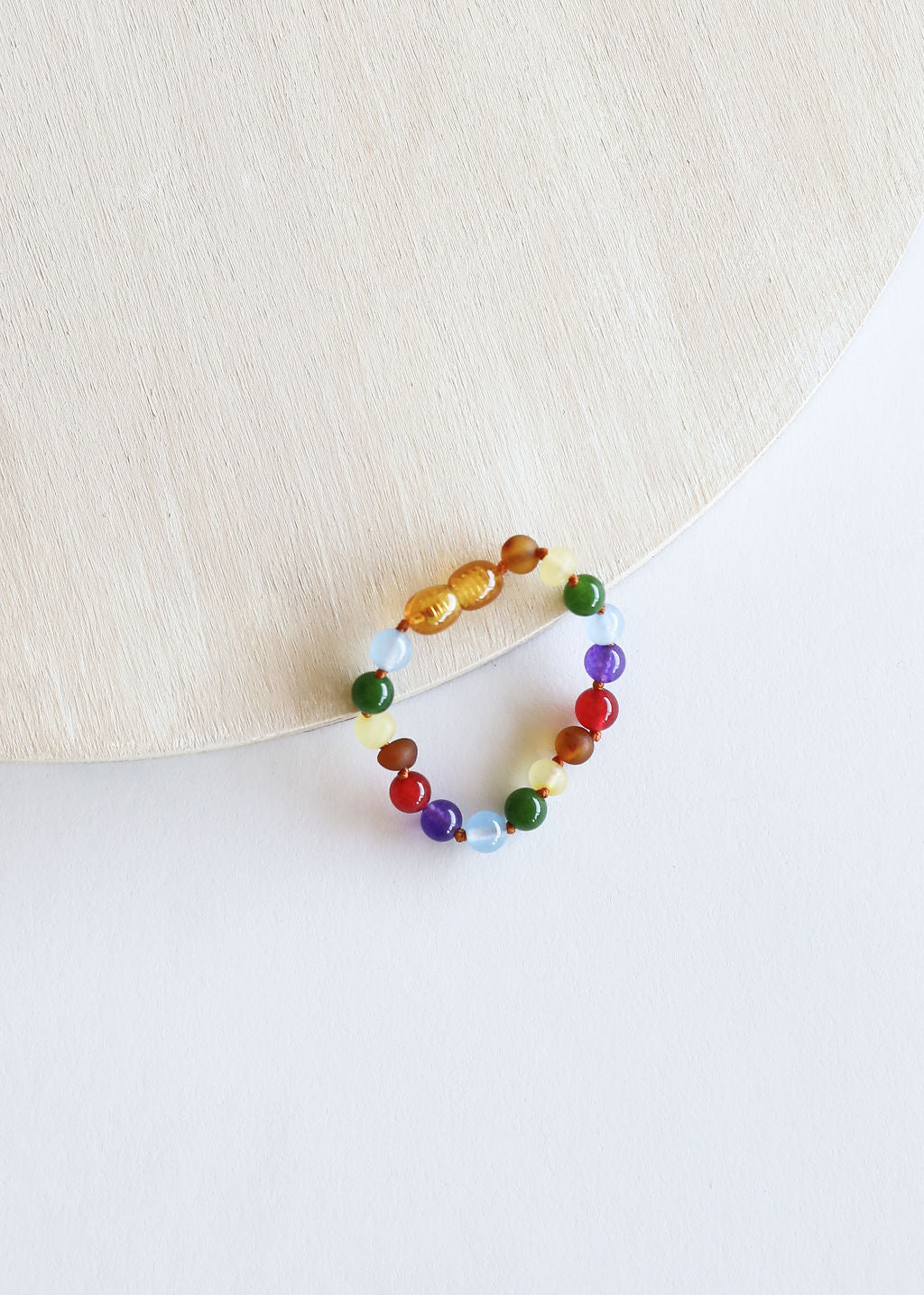 Raw Baltic Amber + Gemstone Rainbow || Anklet • Bracelet