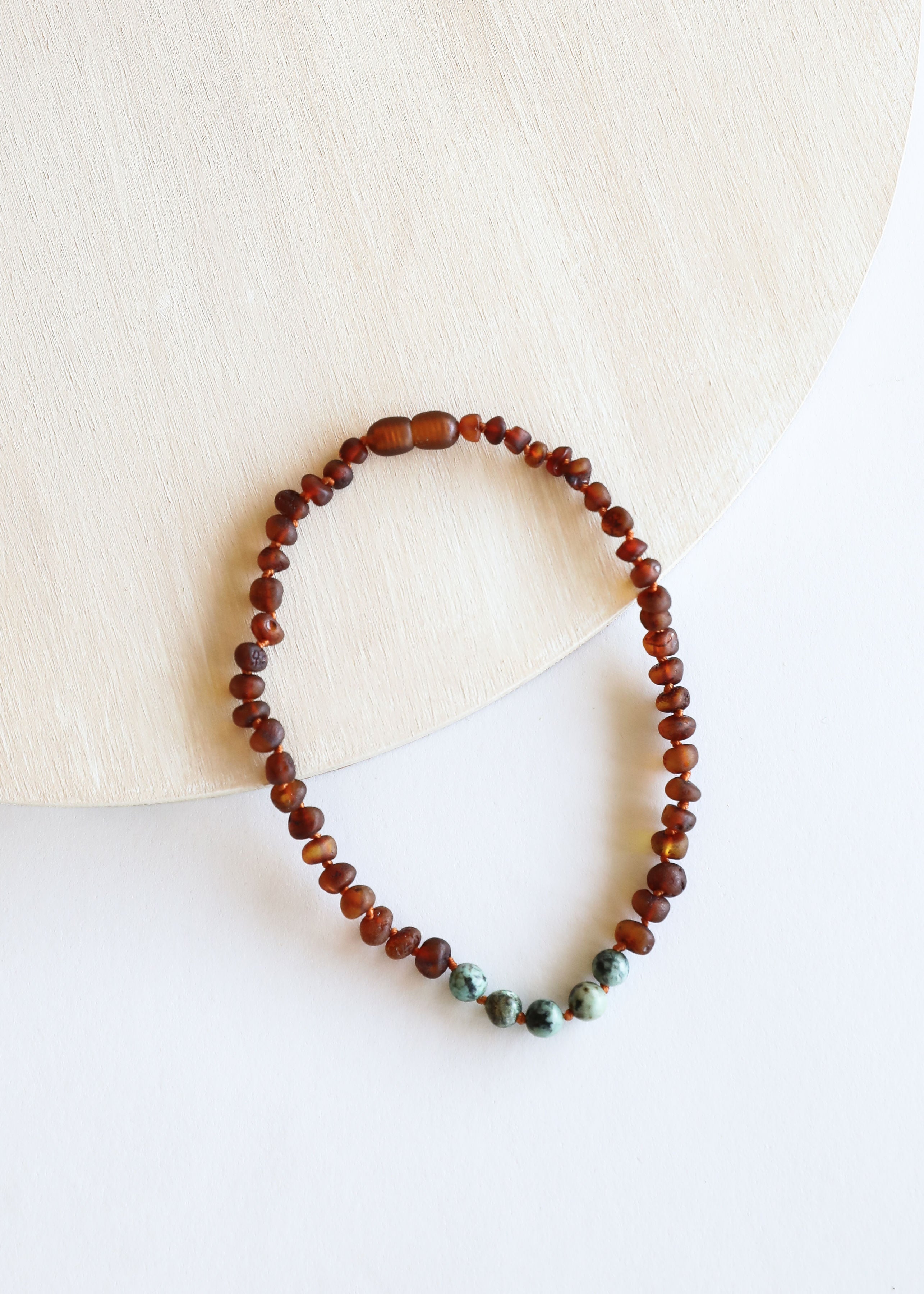 Raw Cognac Baltic Amber + Turquoise Jasper || Necklace Set