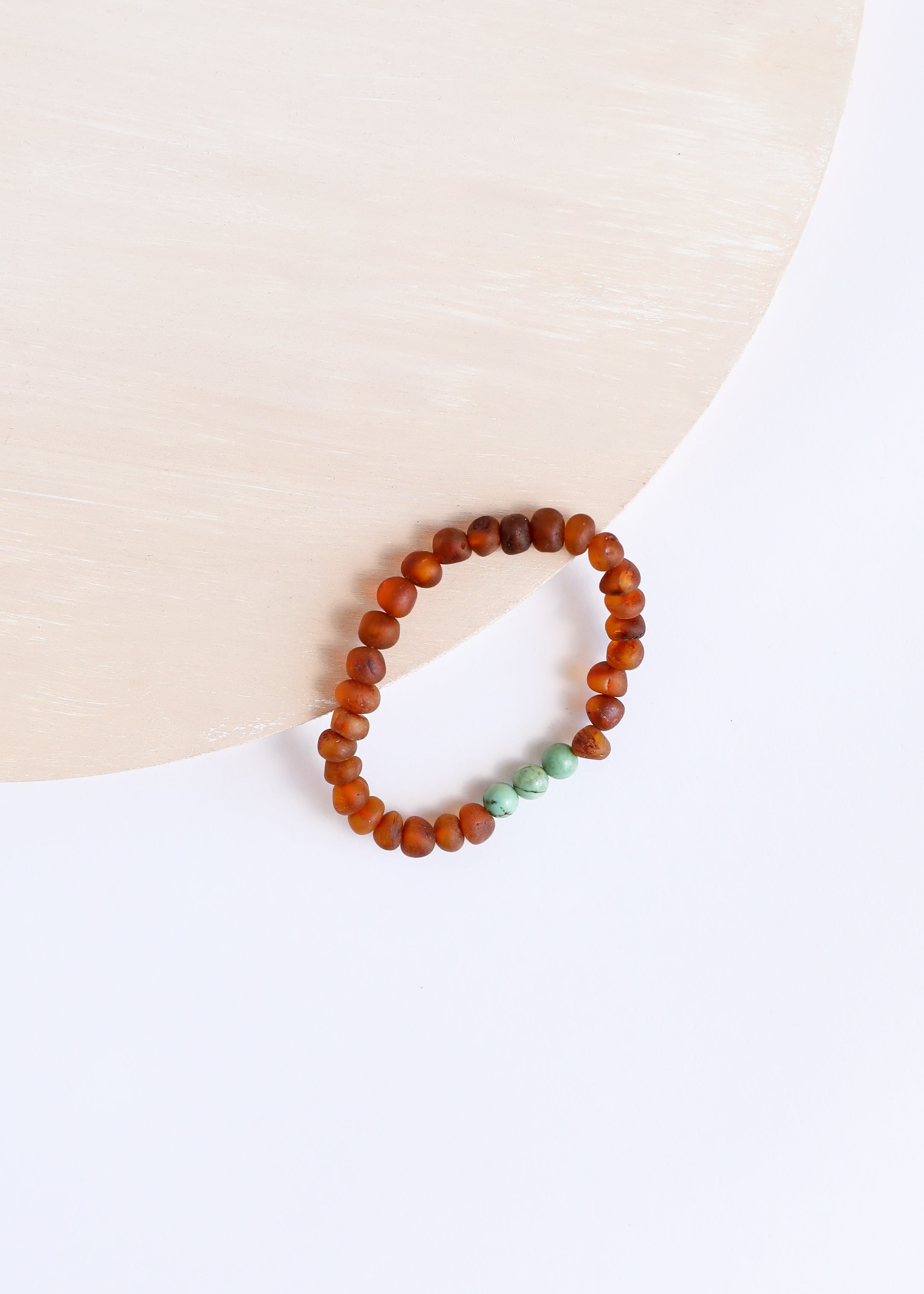Raw Cognac Baltic Amber + Turquoise Jasper || Adult Bracelet