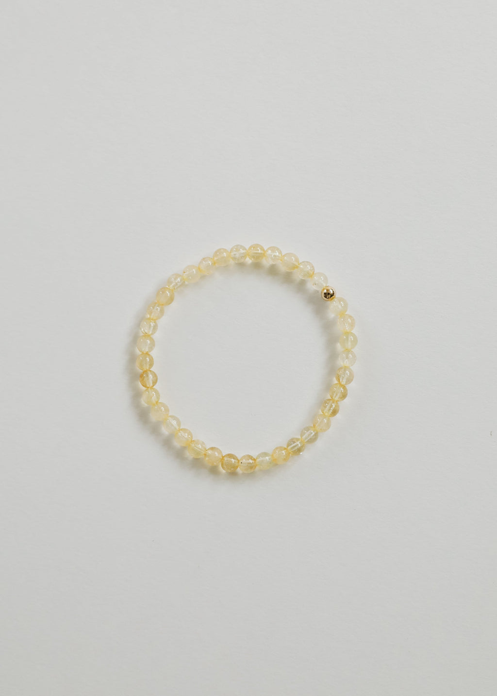Dainty Citrine Gemstone + 14K Gold Filled || Beaded Stretch Bracelet