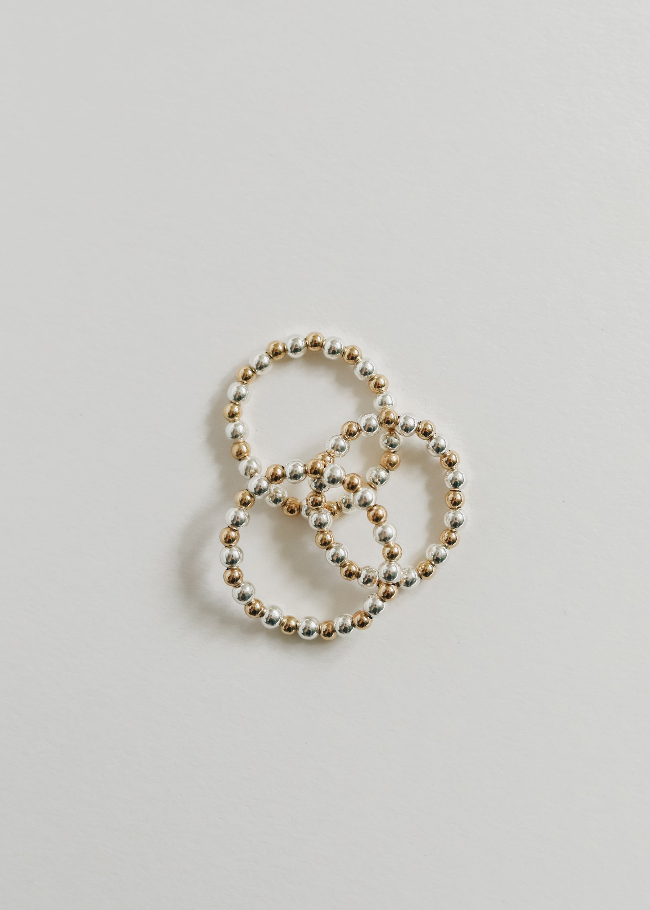 Sterling Silver + 14k Gold Filled || Beaded Stretch Ring