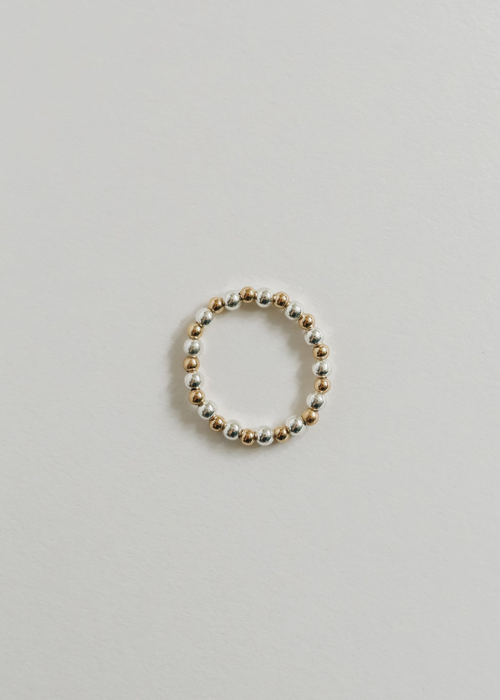 Sterling Silver + 14k Gold Filled || Beaded Stretch Ring