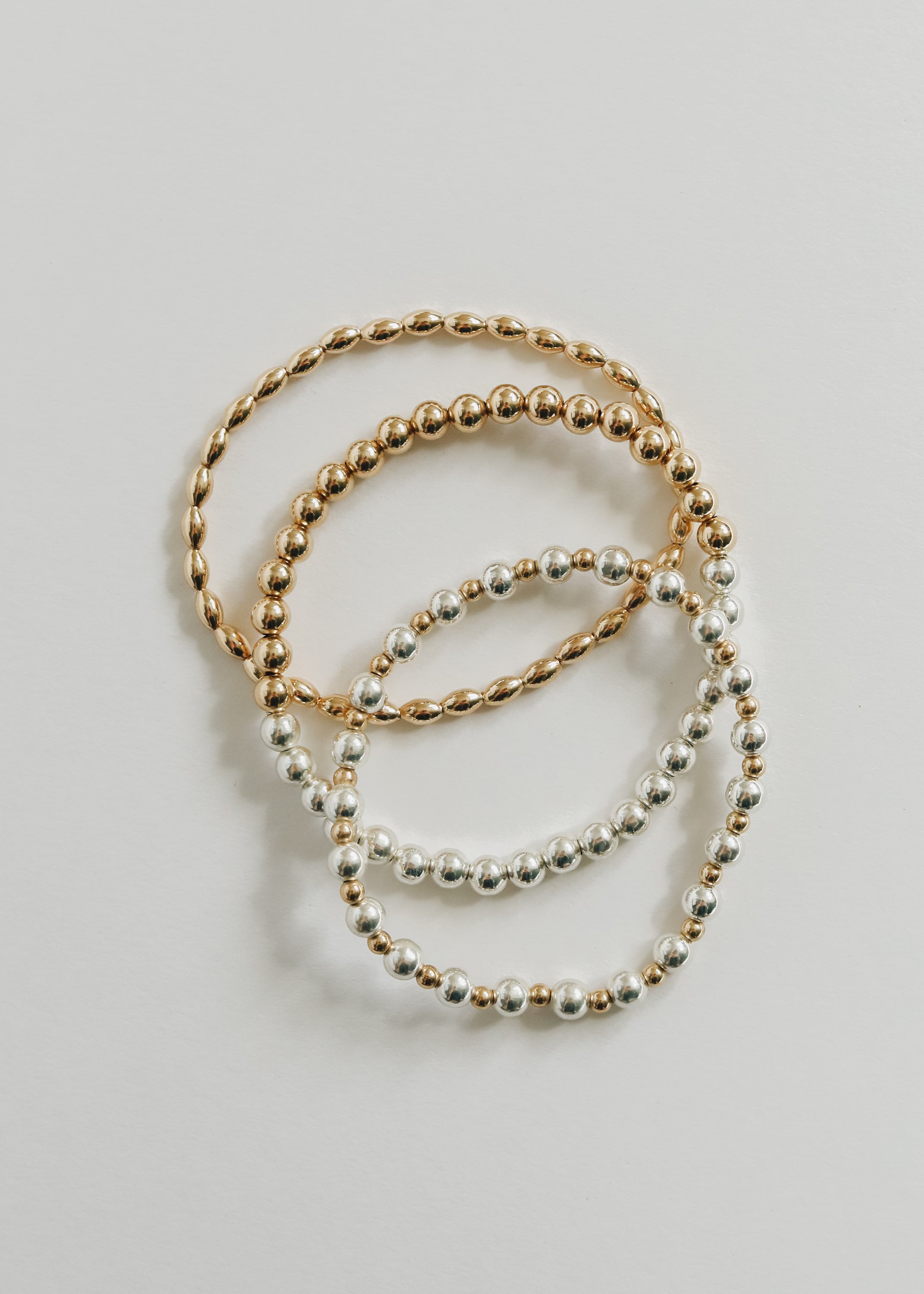 Sterling Silver + 14k Gold Filled Moon || Beaded  Bracelet