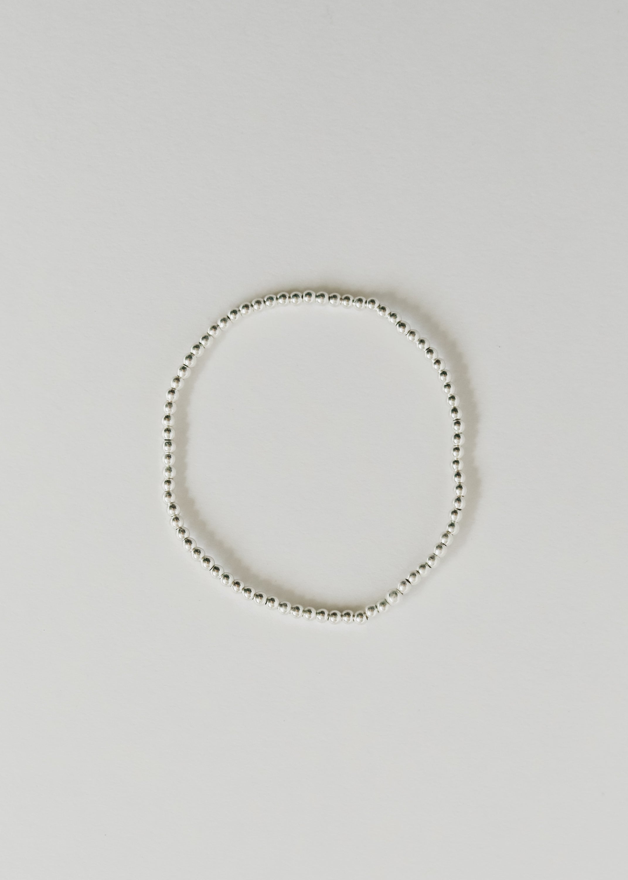 Sterling Silver || Beaded Stretch Anklet or Bracelet