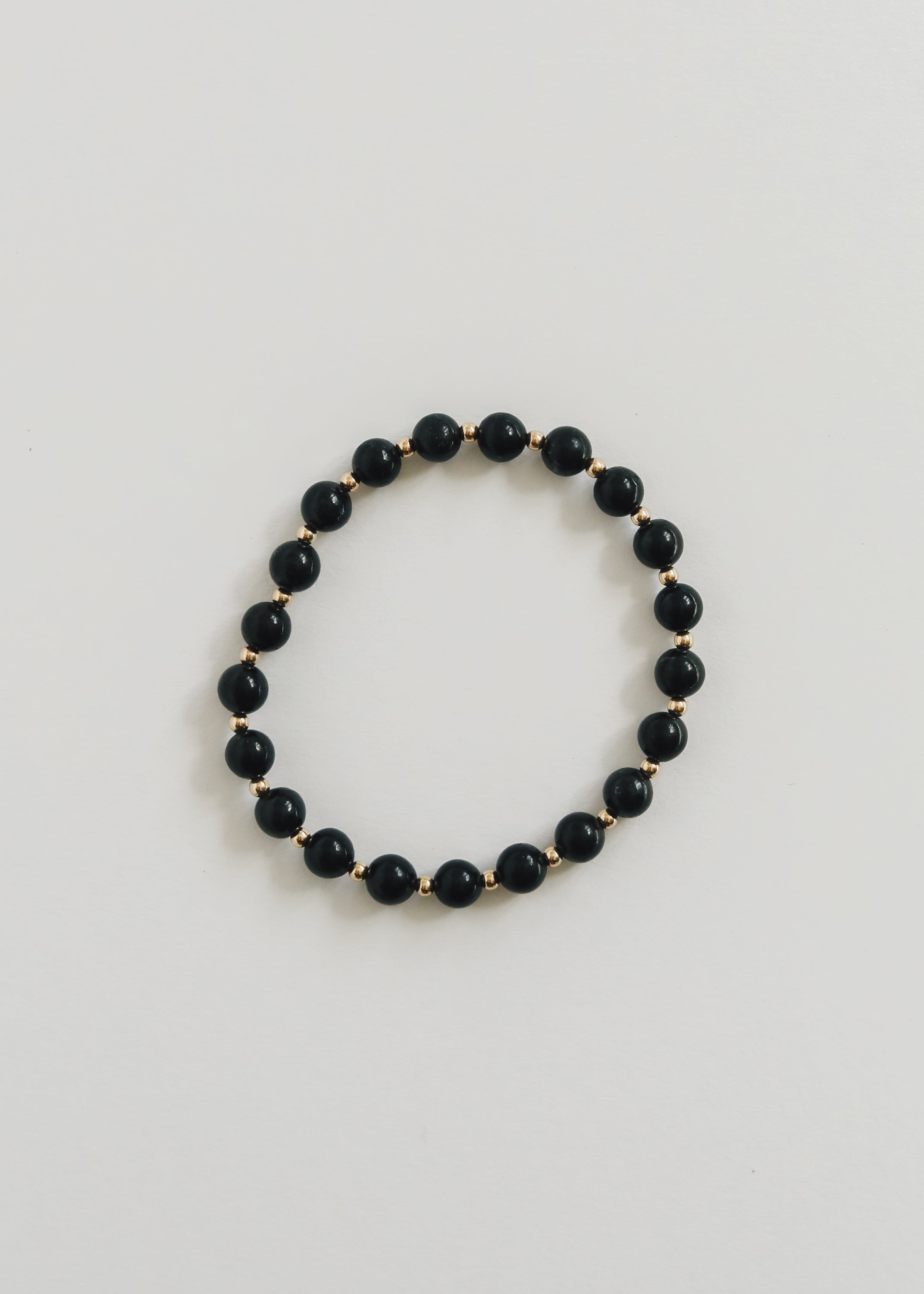 Shungite : 14k Gold Filled Sun + Moon || Stretch Bracelets