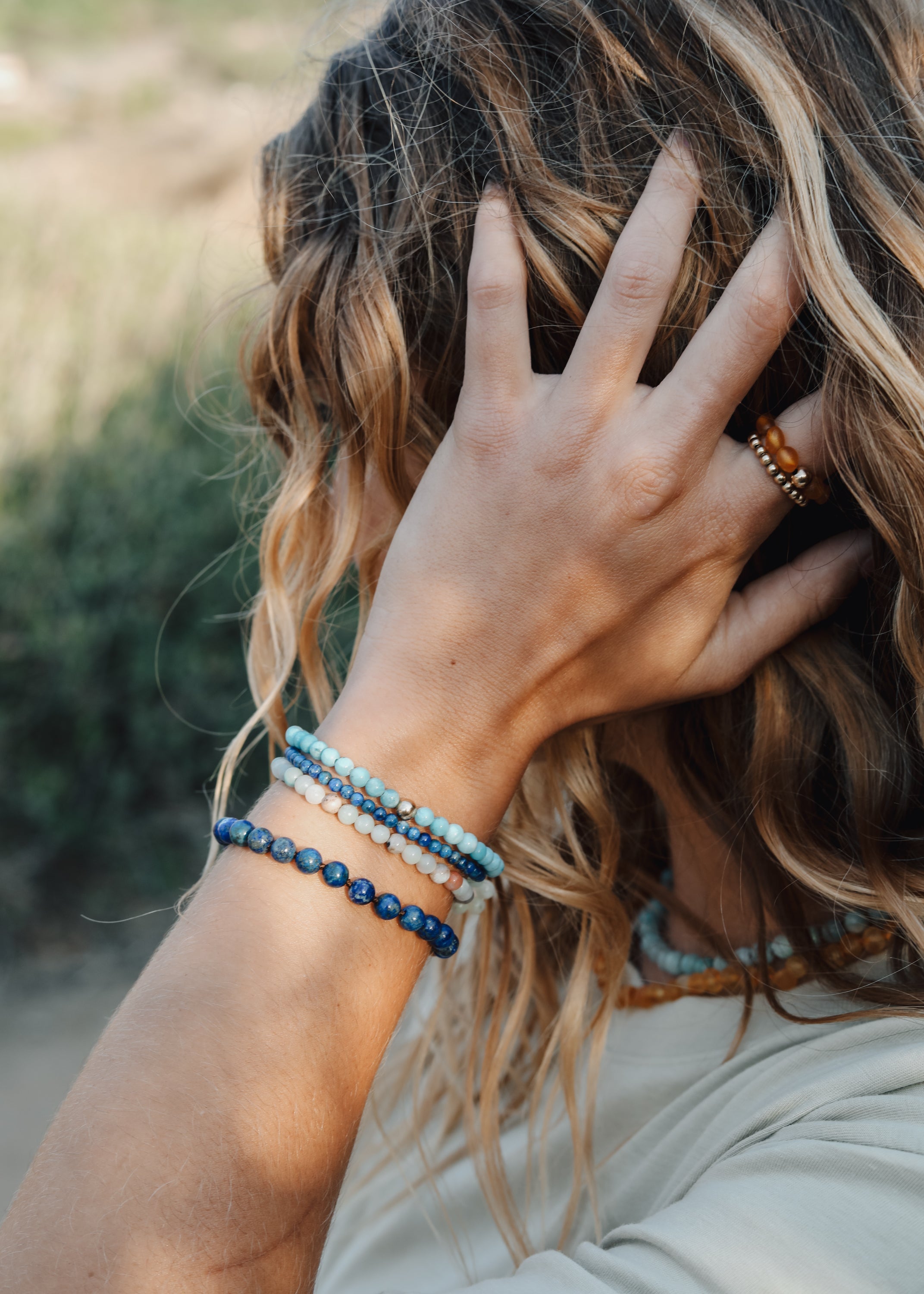 Pure Gemstone + Lapis || Anklet or Bracelet