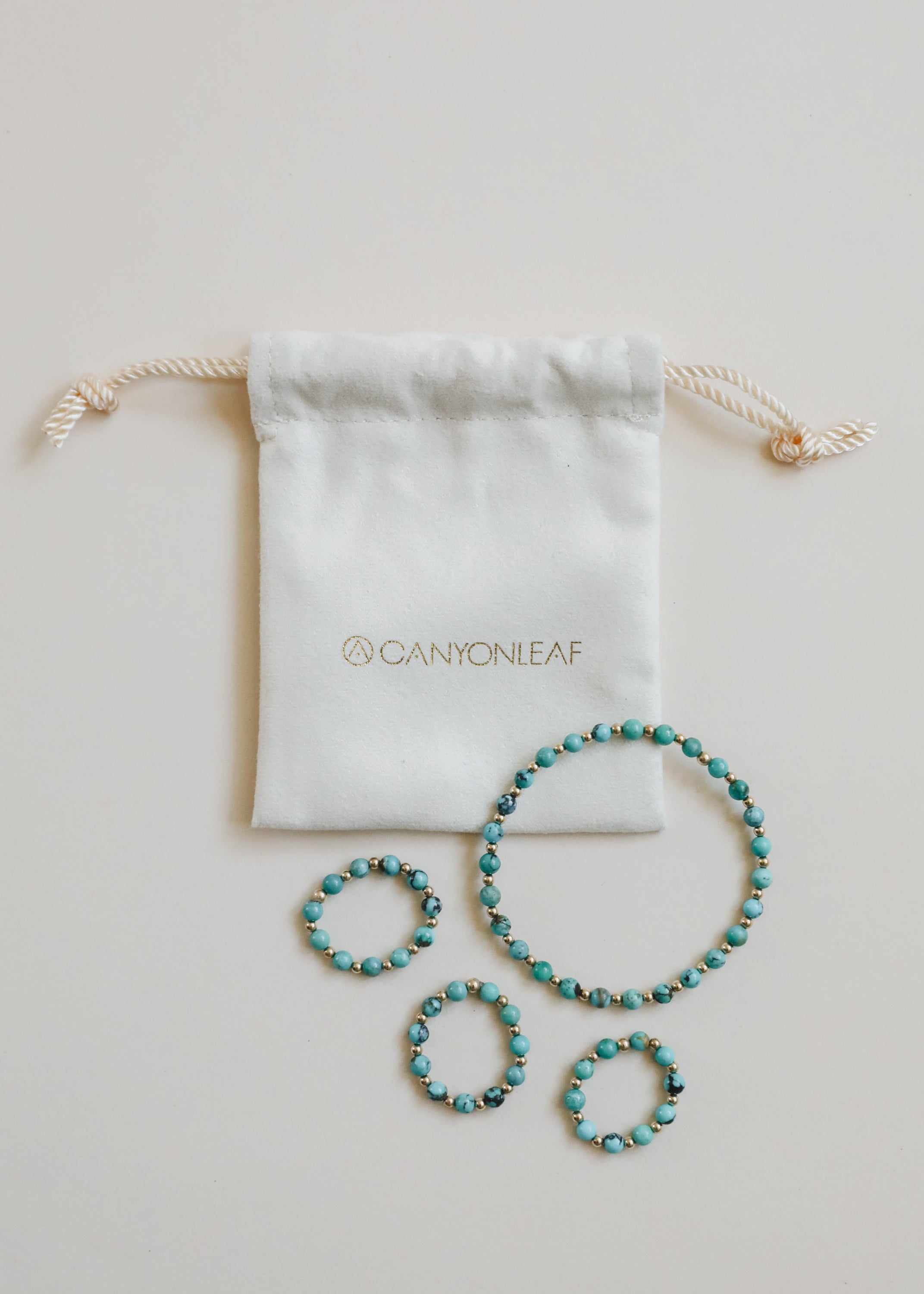 Natural Turquoise + 14k Gold Filled Sun || Stretch Ring