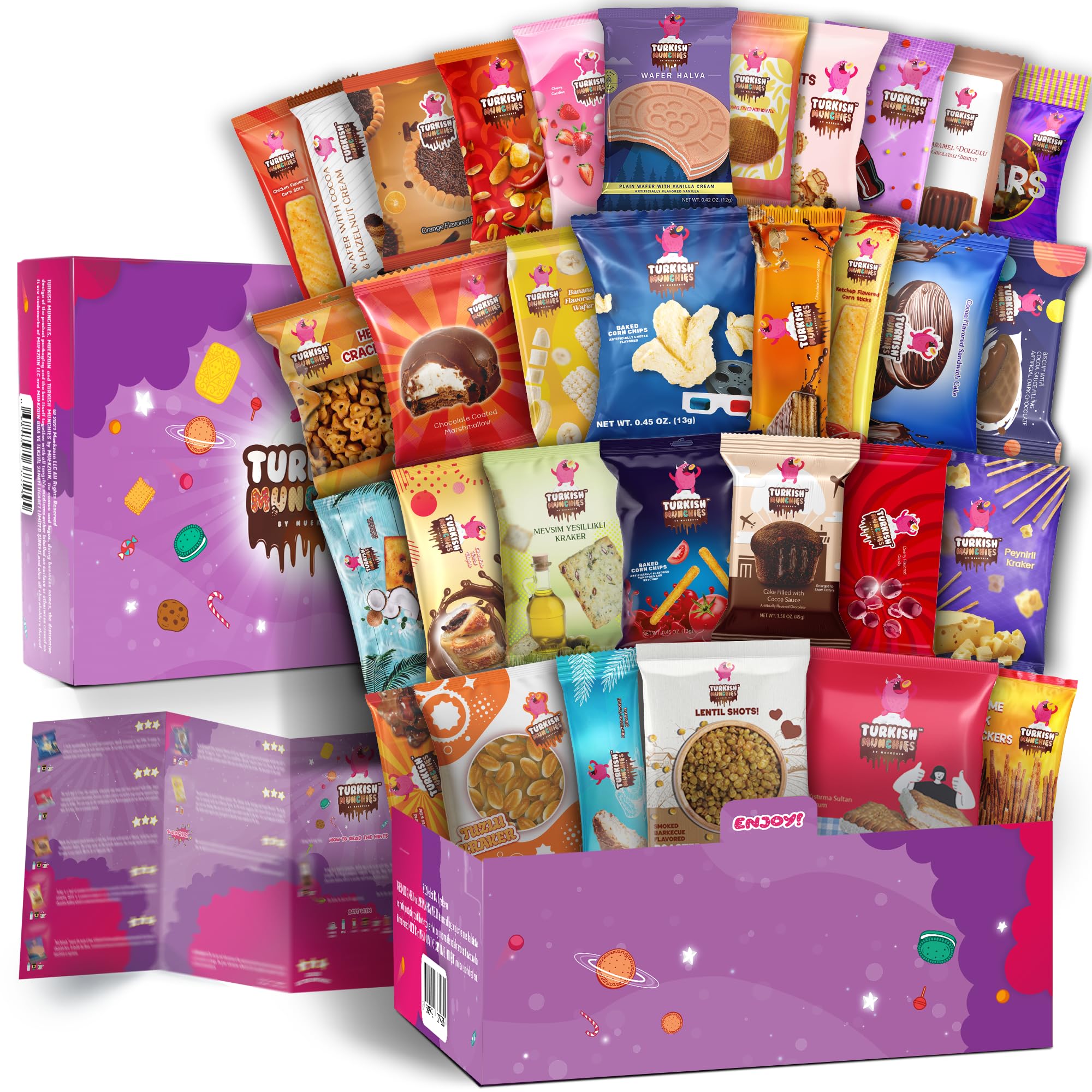 Turkish Munchies International Snack Box - 12 Premium Exotic Snacks