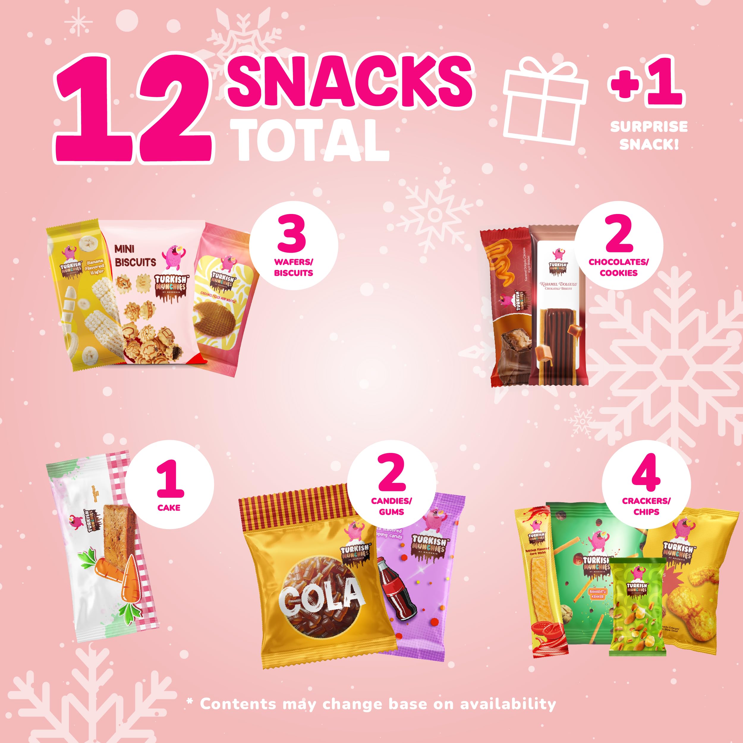 Turkish Munchies International Snack Box - 12 Premium Exotic Snacks