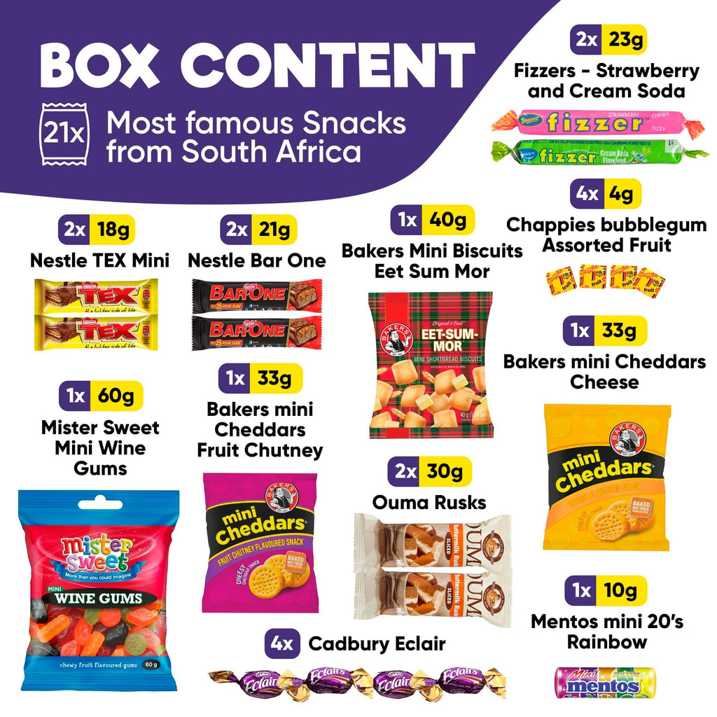 Premium South African Snack Box - 36 Authentic Treats & Confectionery