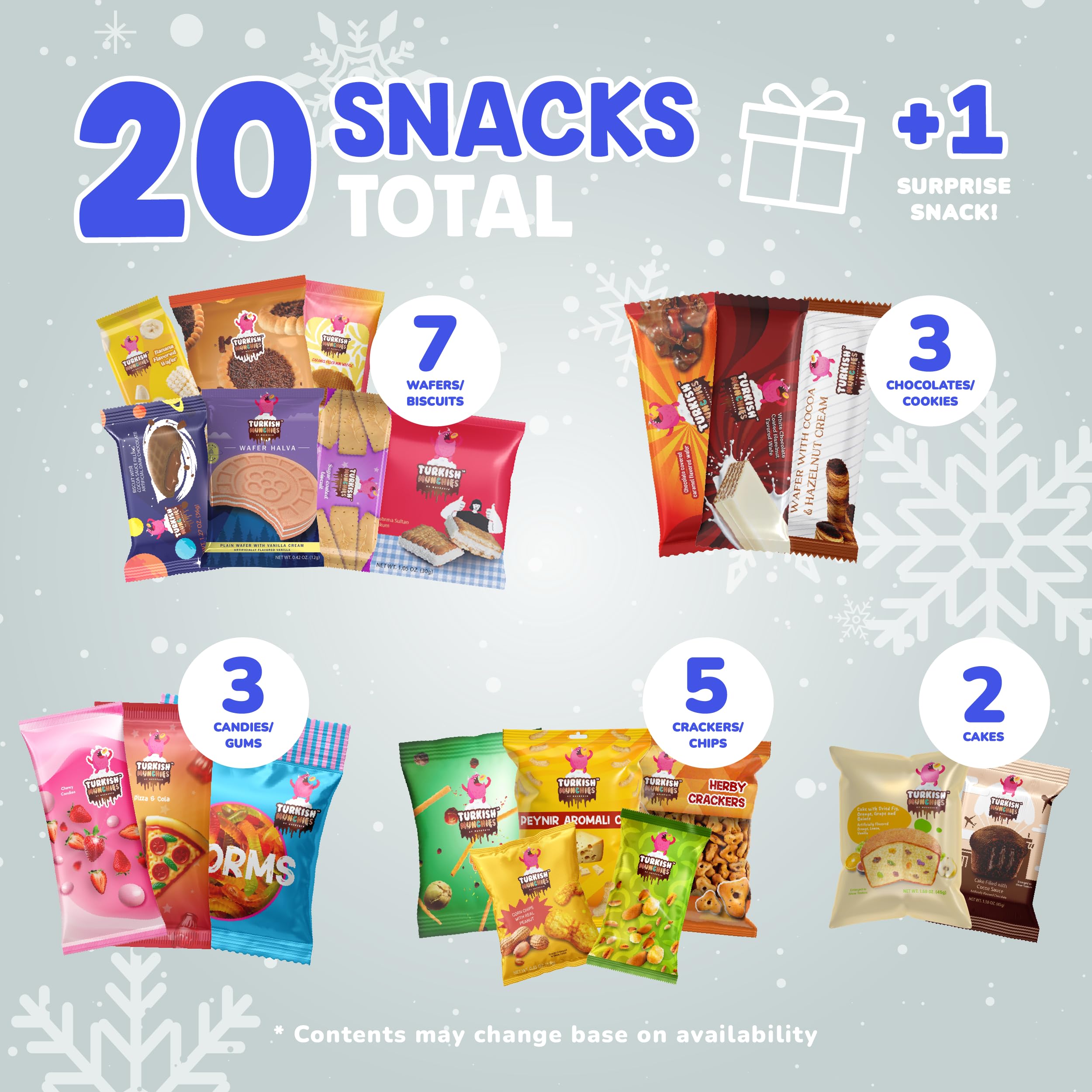 Turkish Munchies International Snack Box - 12 Premium Exotic Snacks