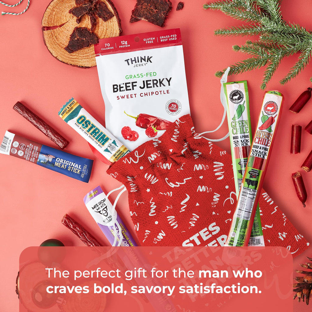 Premium Beef Jerky Gift Basket - Exotic Variety Pack for Men