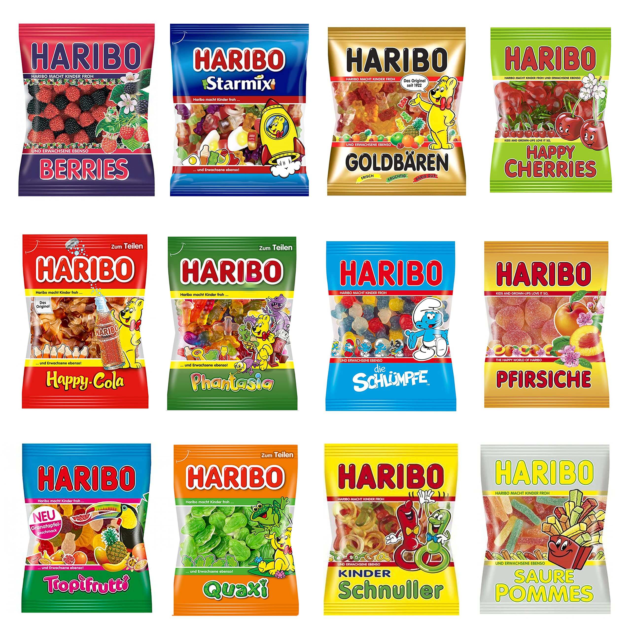 HARIBO German Gummy Candy 5LB Bulk Pack - 12 Dye-Free Varieties | Authentic European Gummies