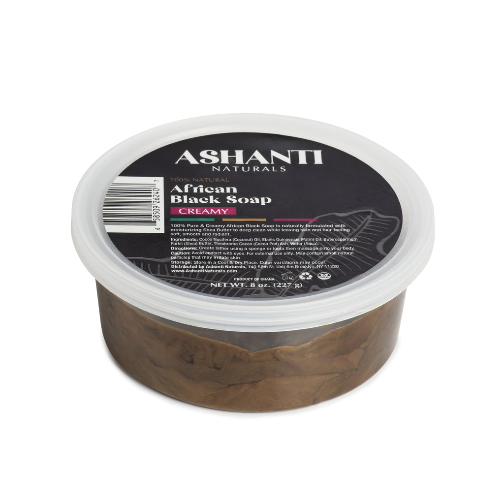 ASHANTI NATURALS 100% African Black Soap - Creamy
