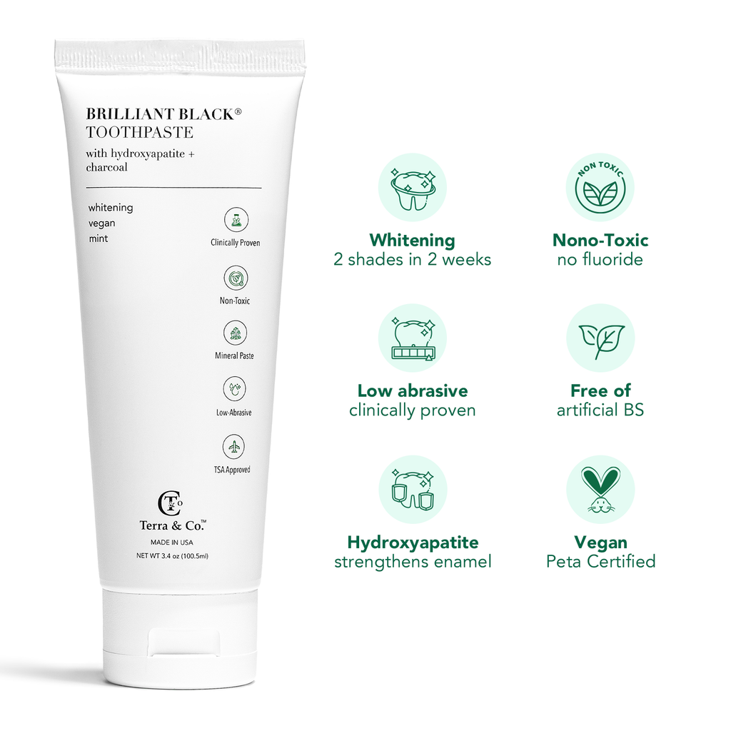 Natural Charcoal Toothpaste + Hydroxyapatite Bundle – Fluoride-Free Whitening & Remineralizing Duo